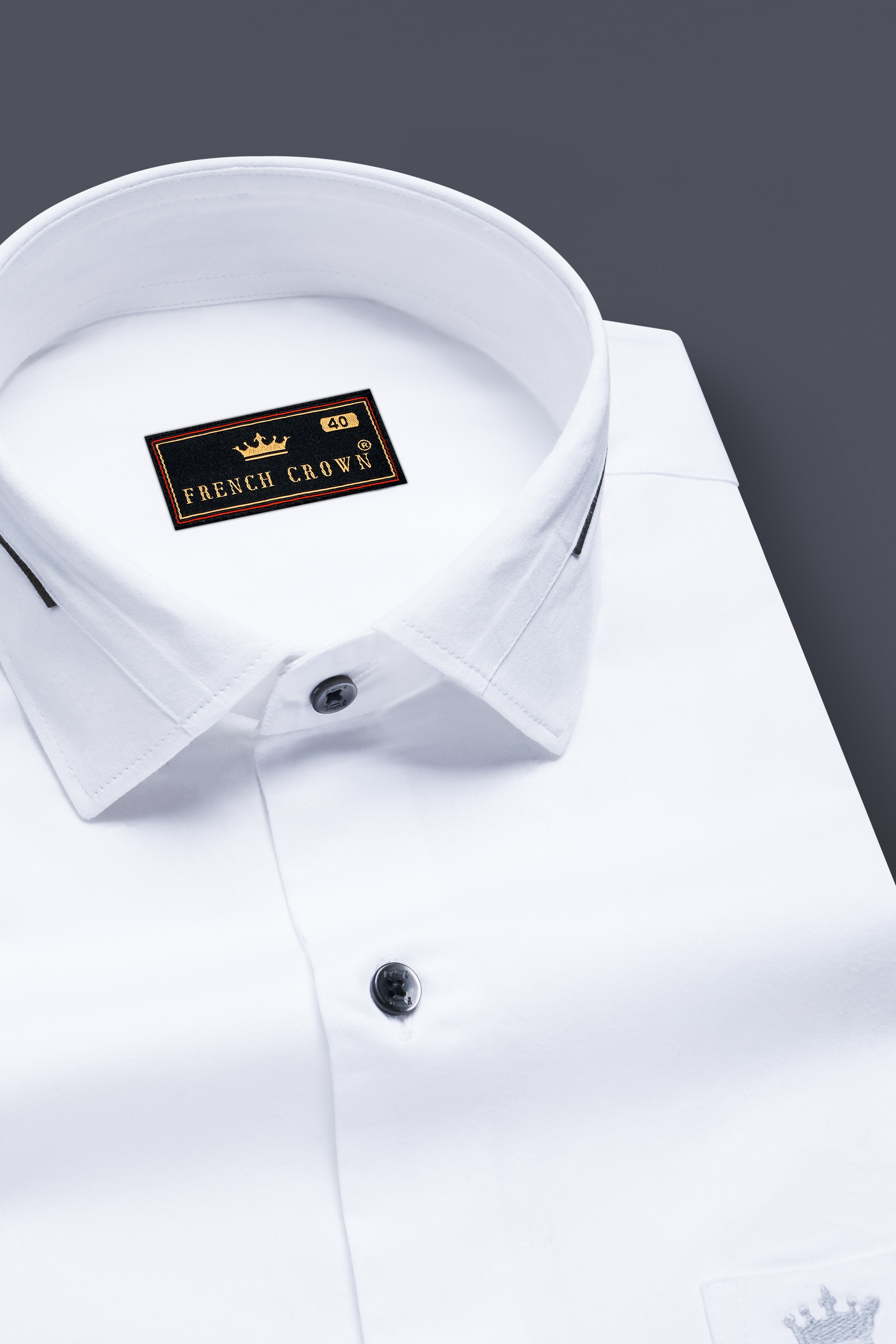 Bright White Subtle Sheen Collar-cuff Patterned Super soft Giza Cotton Shirt