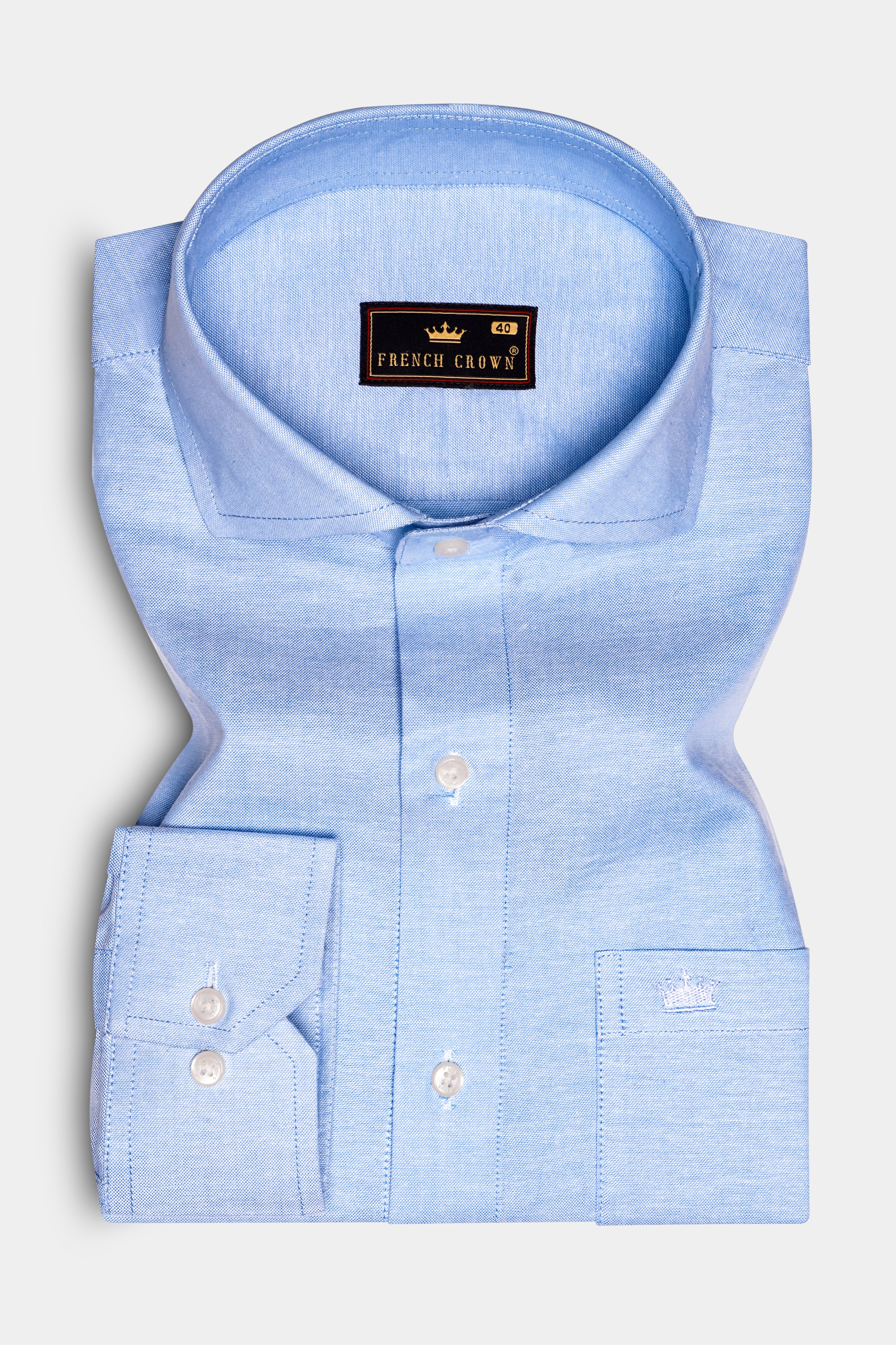 Horizon-Spindle Blue Solid Oxford Premium Cotton Dress Shirt Horizon-Spindle Blue Solid Oxford Premium Cotton Dress Shirt