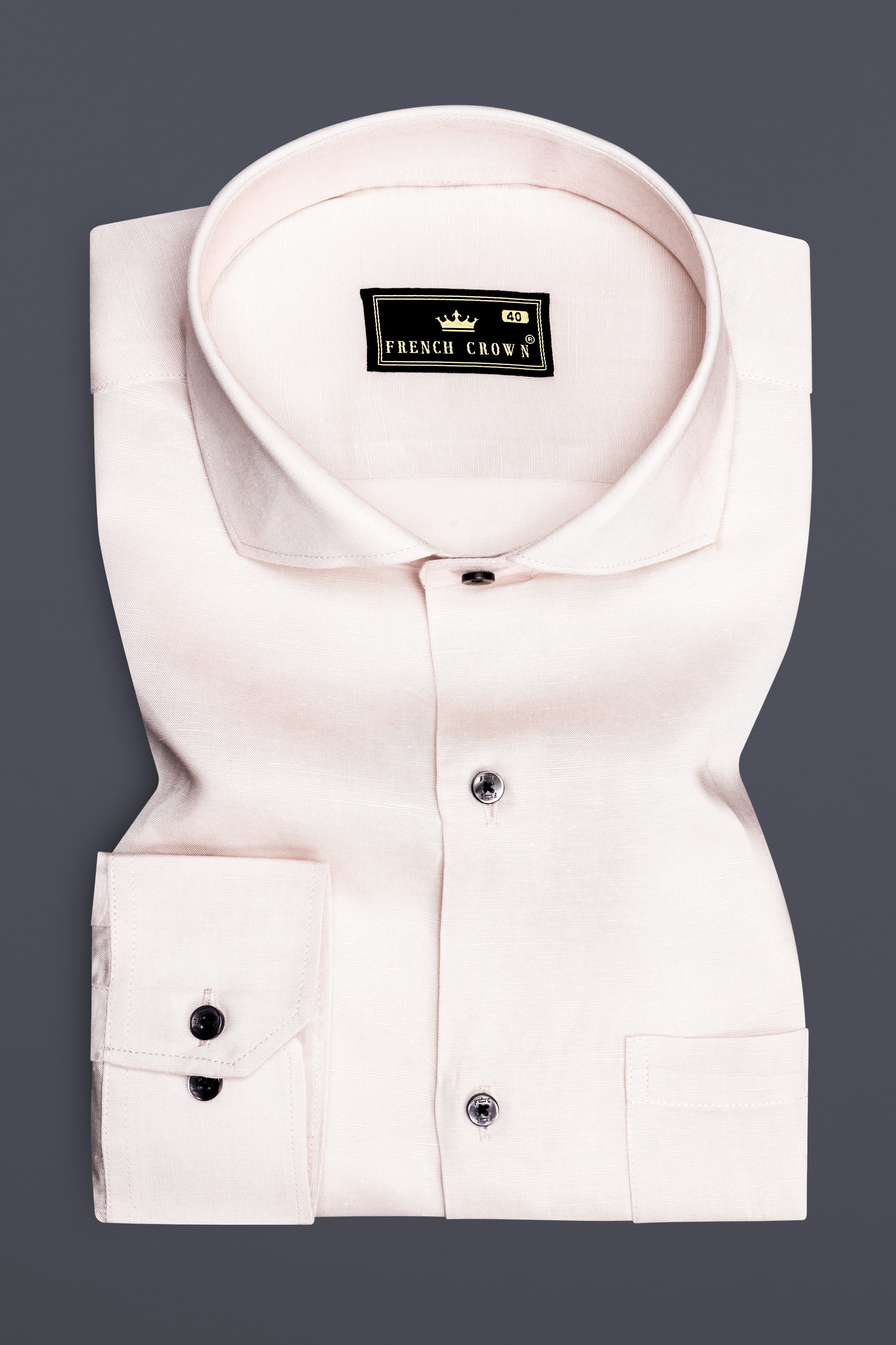 Serenity-Porcelain Cream Formal Plain Solid Premium Linen Shirt For Men Serenity-Porcelain Cream Formal Plain Solid Premium Linen Shirt For Men