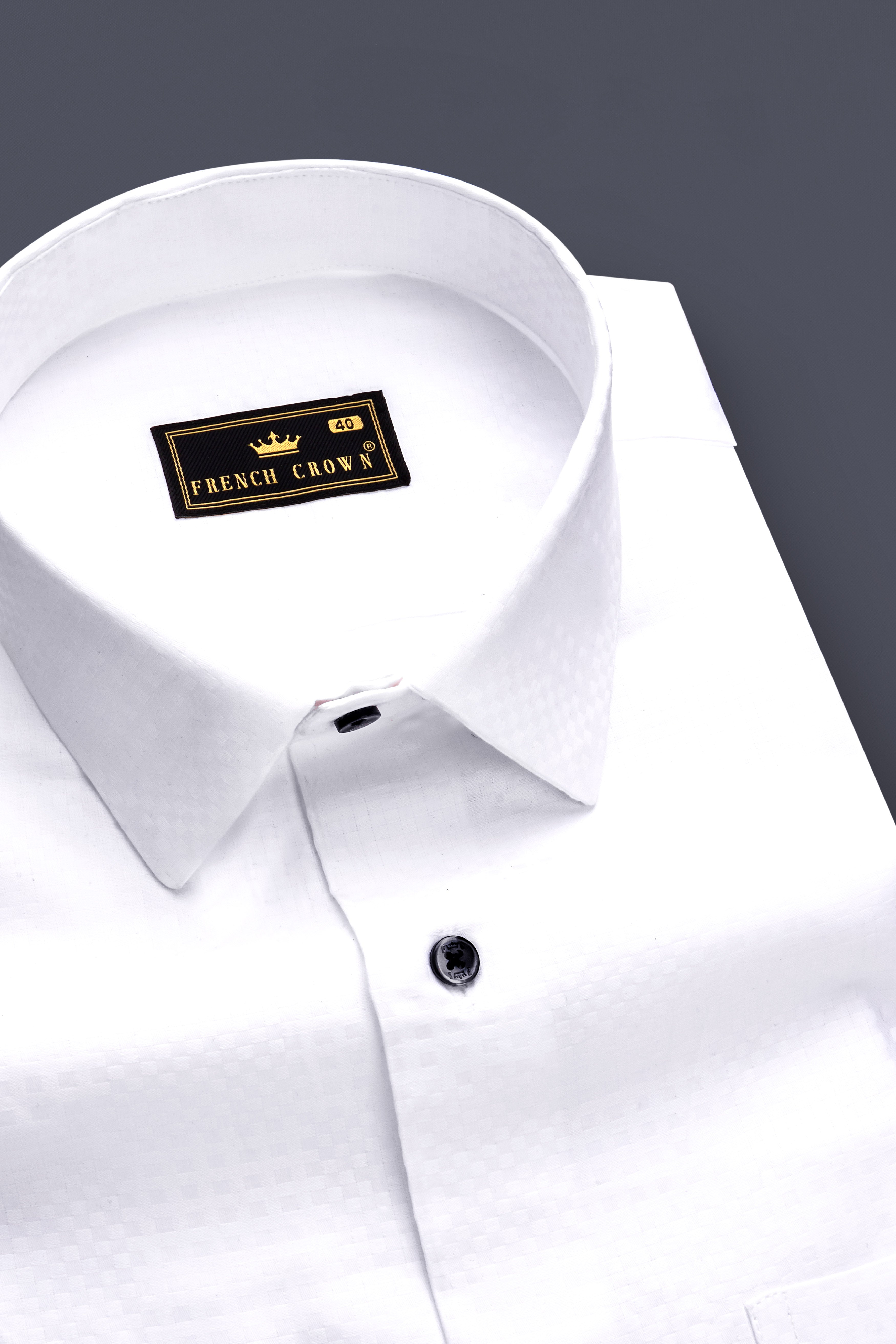 a*様 NEW OLD WIRED DRESS SHIRT Arctic Luxe-Bright White Formal Textured Premium Cotton Shirt For Men