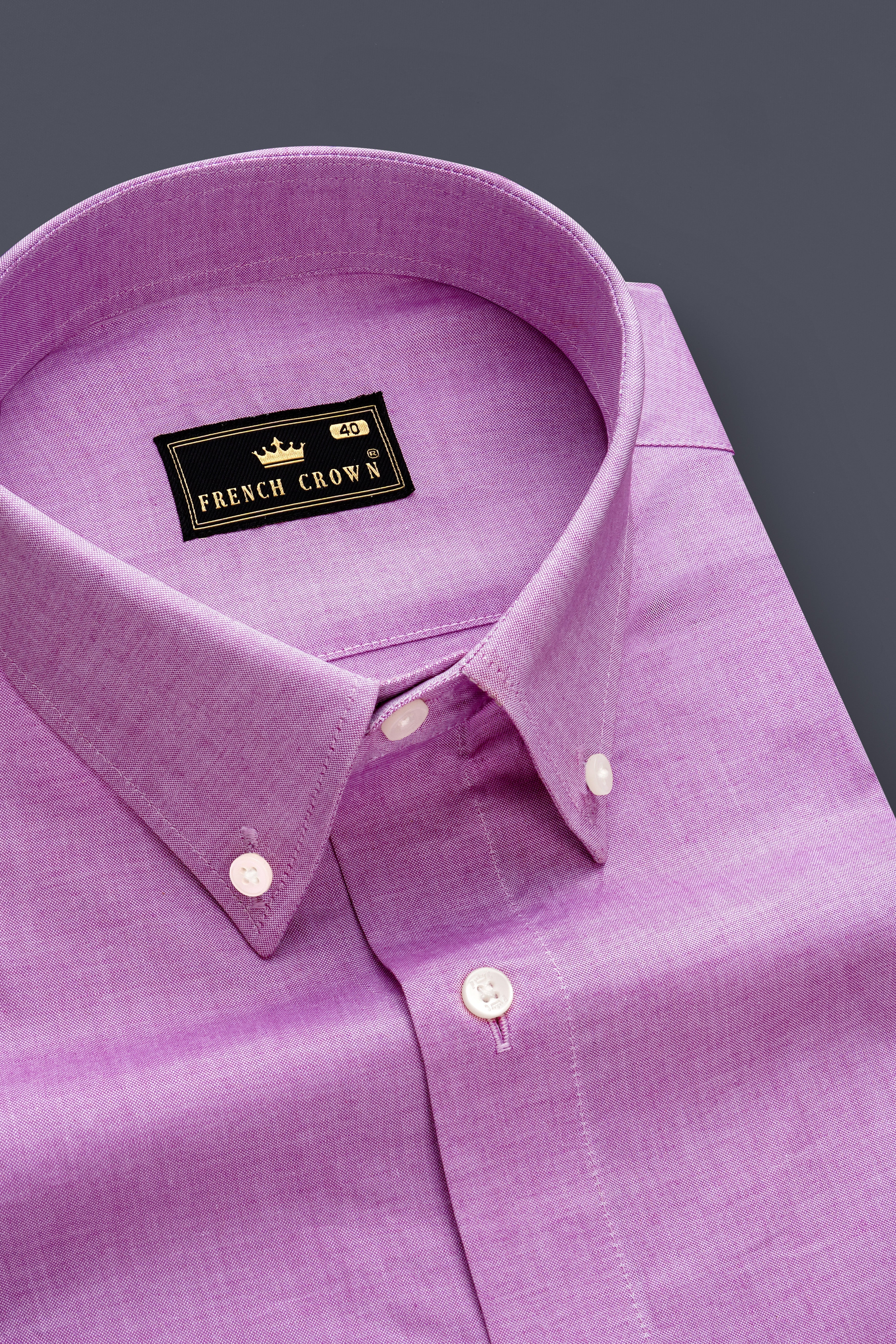 Frosted -Viola Pink Solid Chambray Textured Premium Cotton Shirt