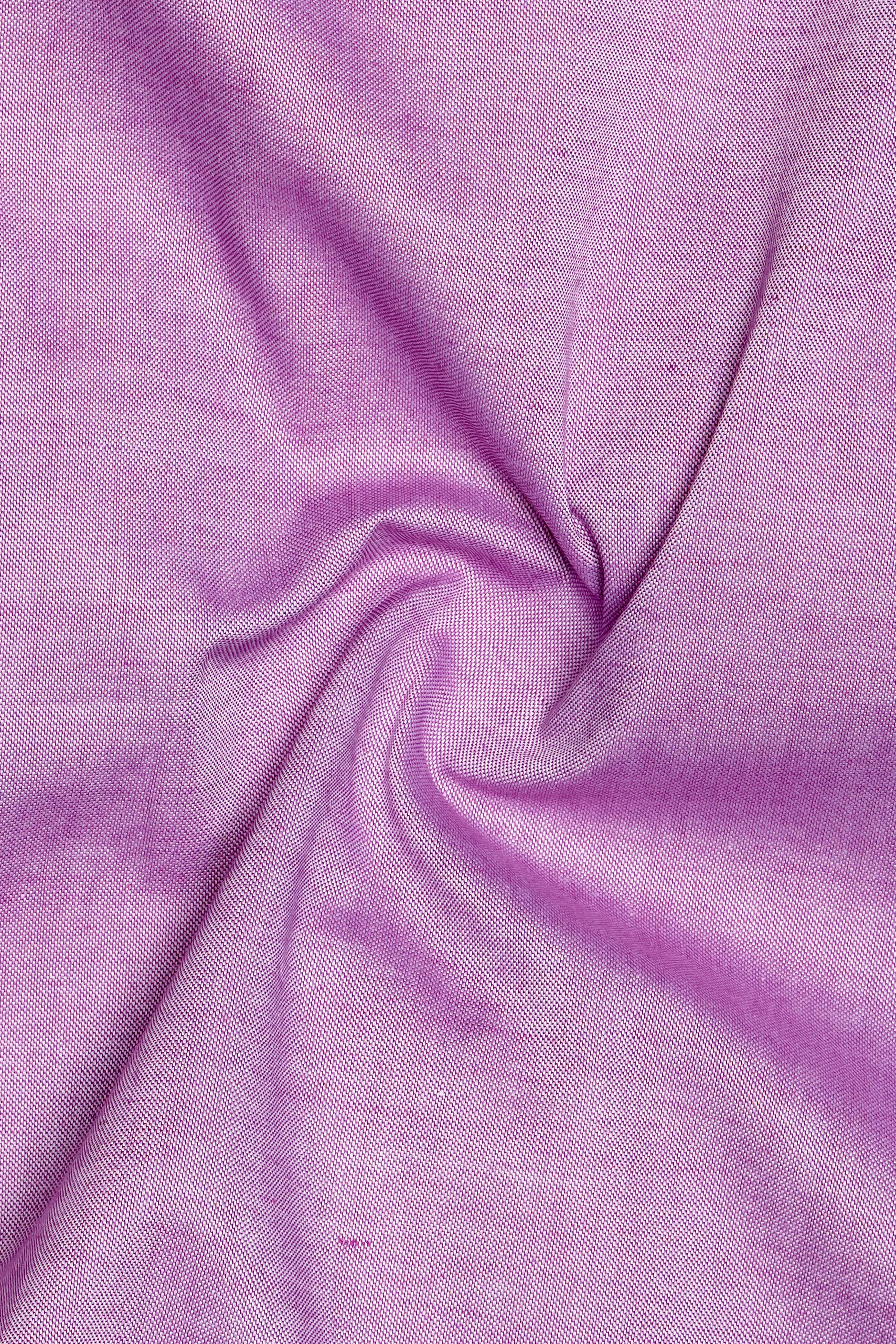 Frosted -Viola Pink Solid Chambray Textured Premium Cotton Shirt