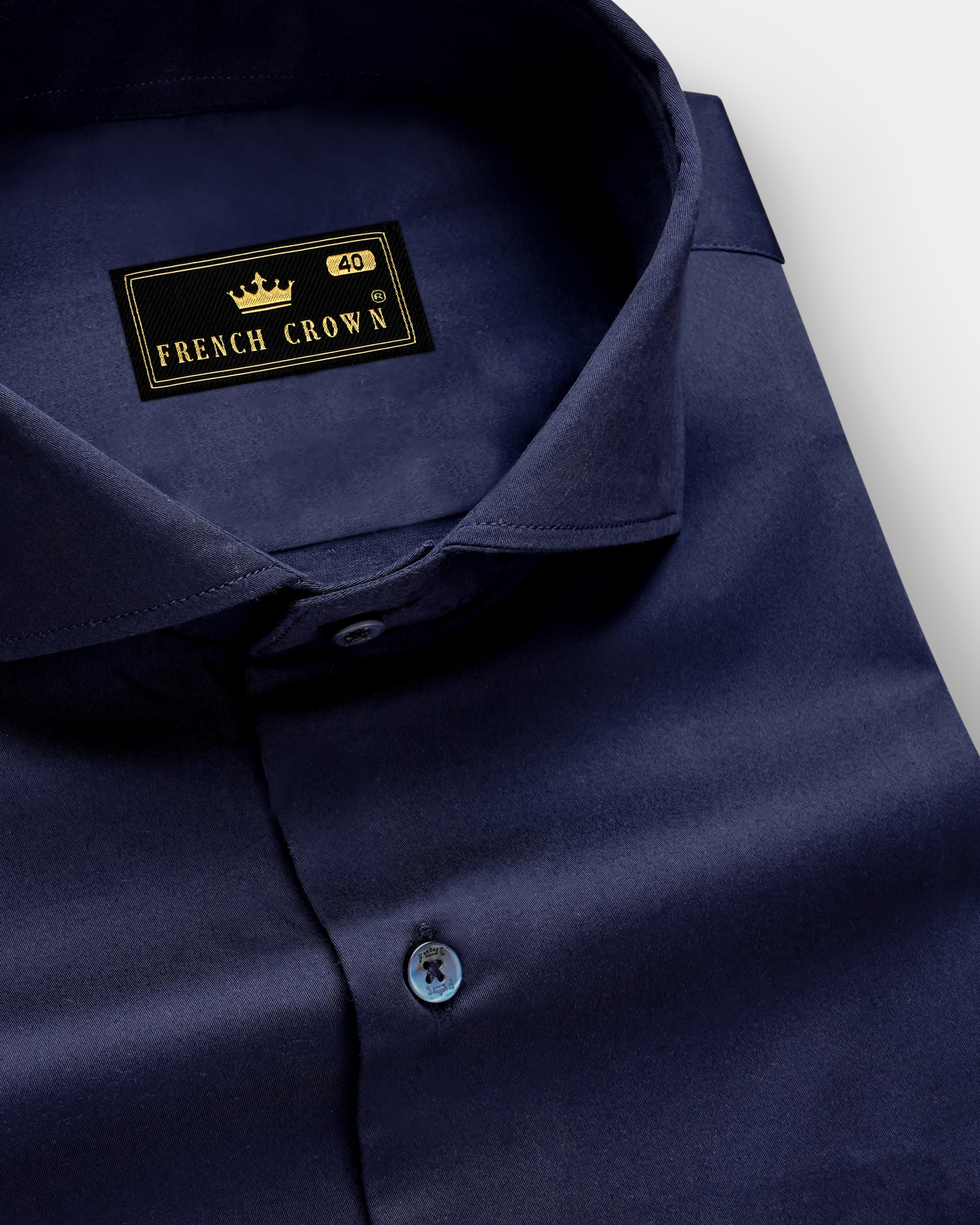 RoyalGlint-Prussian Blue Formal Plain Solid Premium Cotton Shirt For Men RoyalGlint-Prussian Blue Formal Plain Solid Premium Cotton Shirt For Men