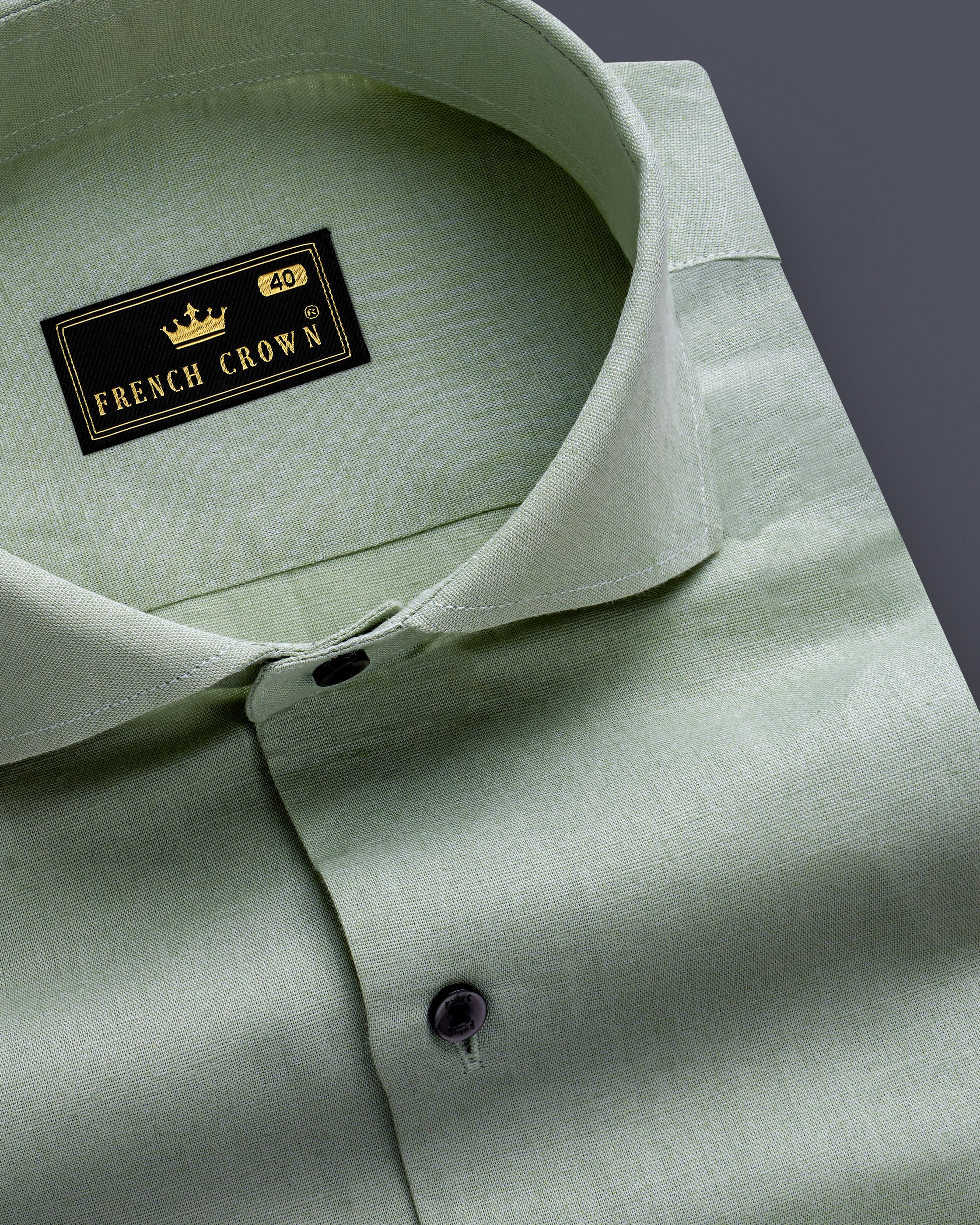 ForestWeave-Tasman Green Formal Plain Solid Premium Linen Shirt For Men ForestWeave-Tasman Green Formal Plain Solid Premium Linen Shirt For Men