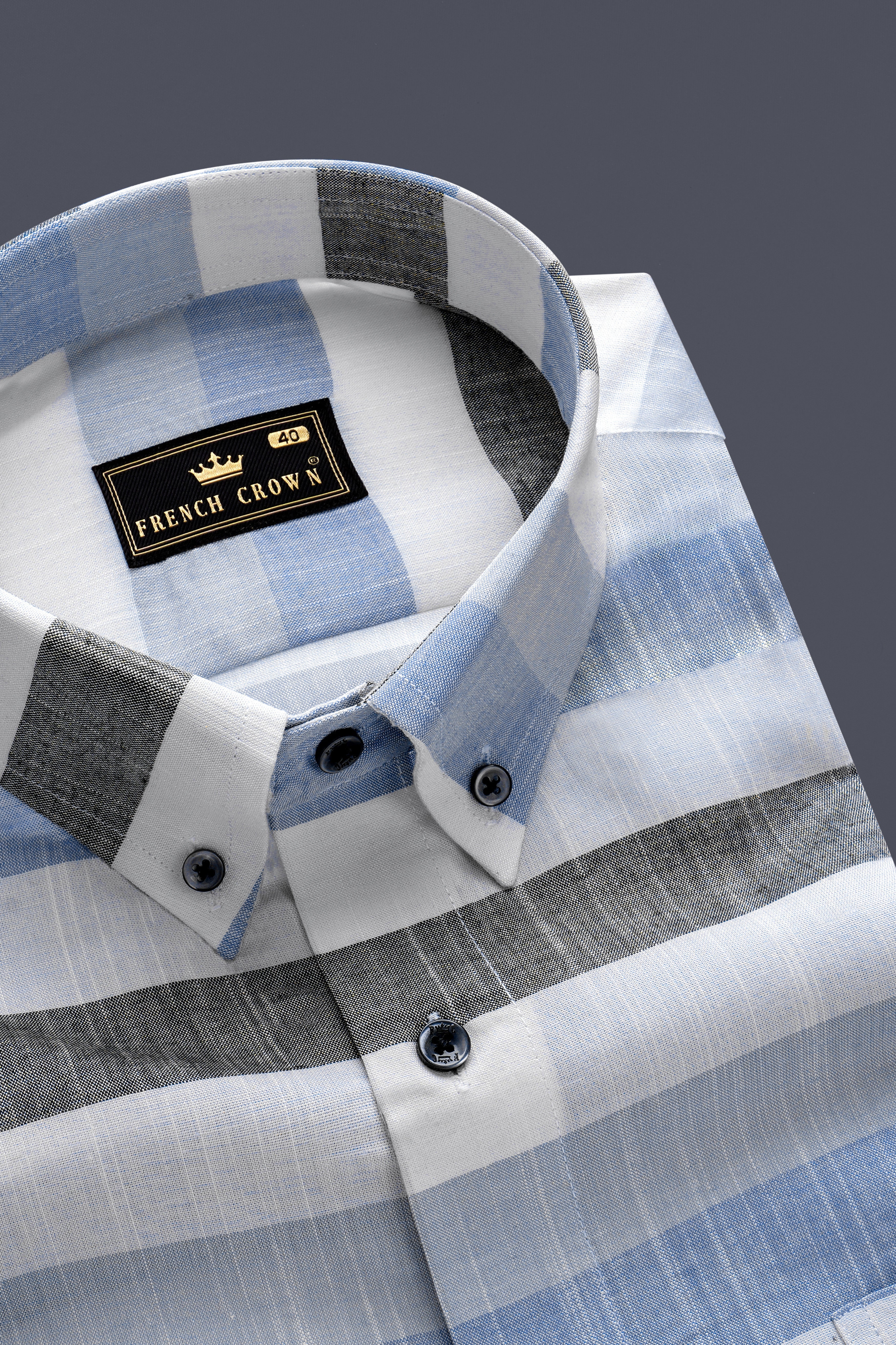 Skyline-Bright White And Glaucous Blue Horizontal Striped Super Soft Premium Tencel Semi Formal Shirt