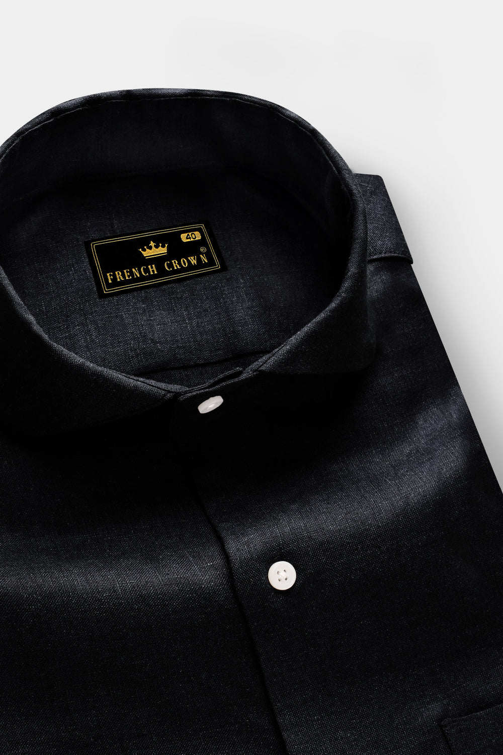Eclipse Black-Jade Solid Premium Luxuries Linen Dress Shirt