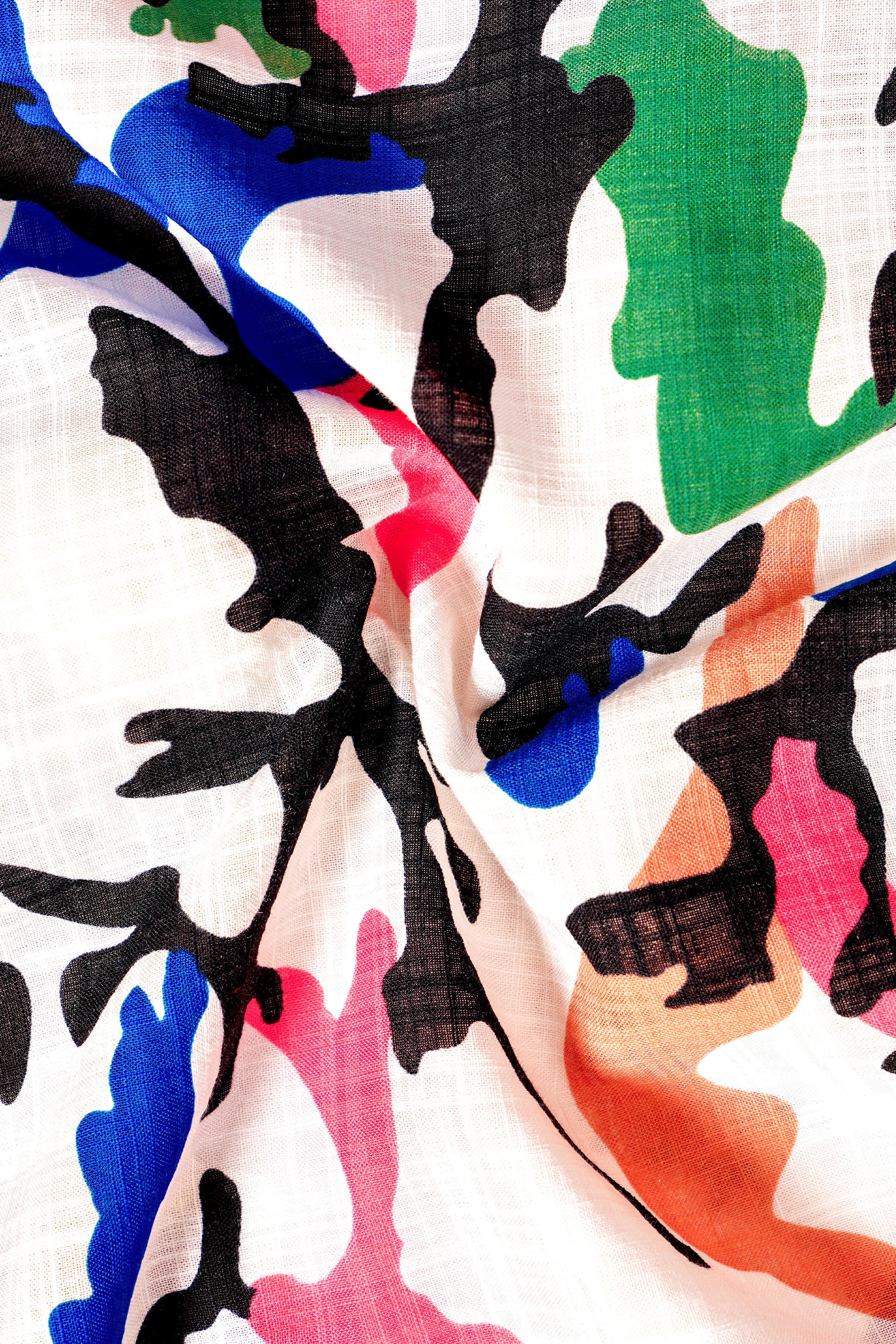 CoralFusion-Black & White with Light Coral Pink Funky Printed Lightweight Premium Cotton Multicolor Casual Shirt
