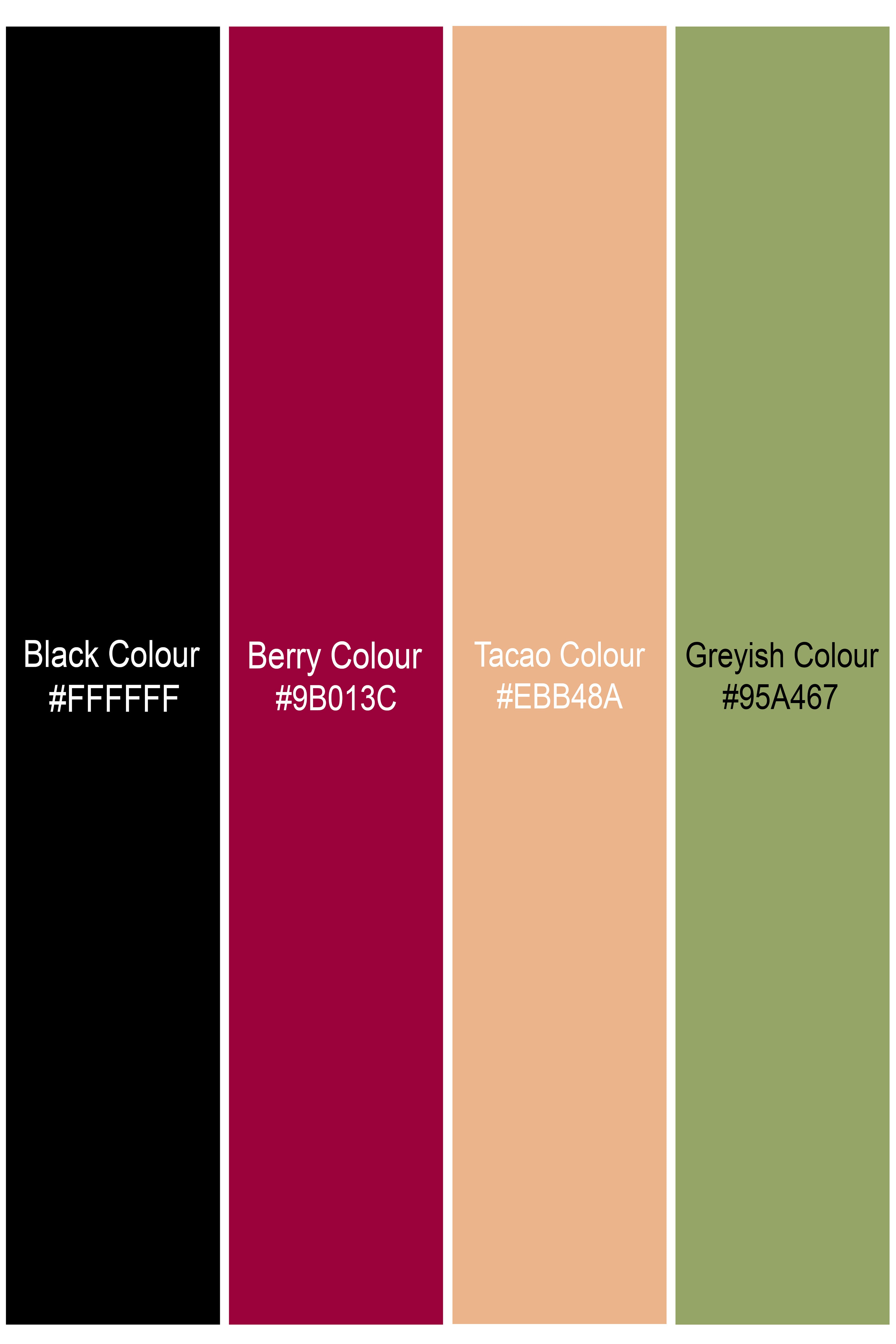 MelodicInk-Jade Black with Merry Maroon Guitar Printed Lightweight Premium Cotton Multicolor Casual Shirt