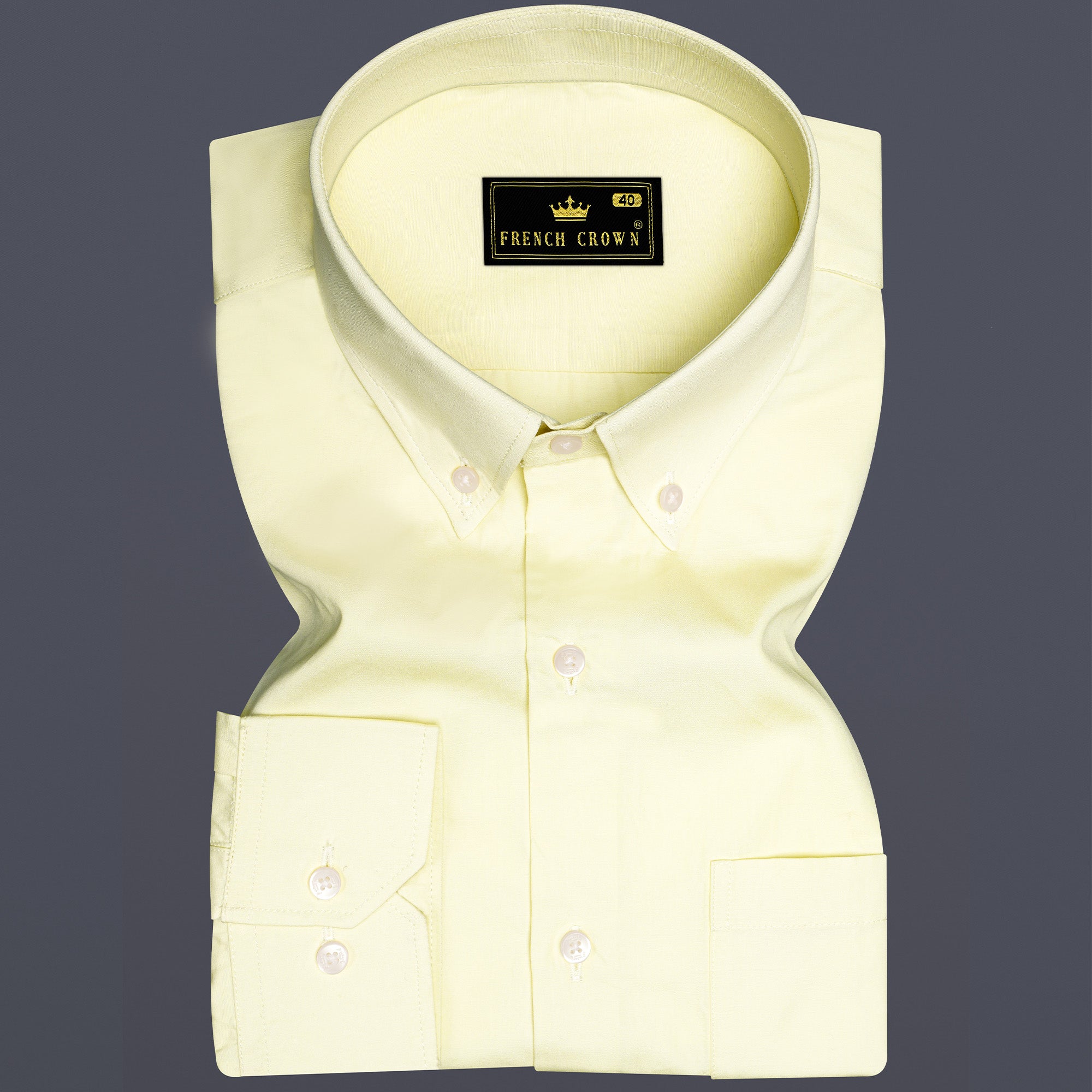 Solar Flare-Maize Yellow Solid Super Soft Premium Cotton Dress Shirt