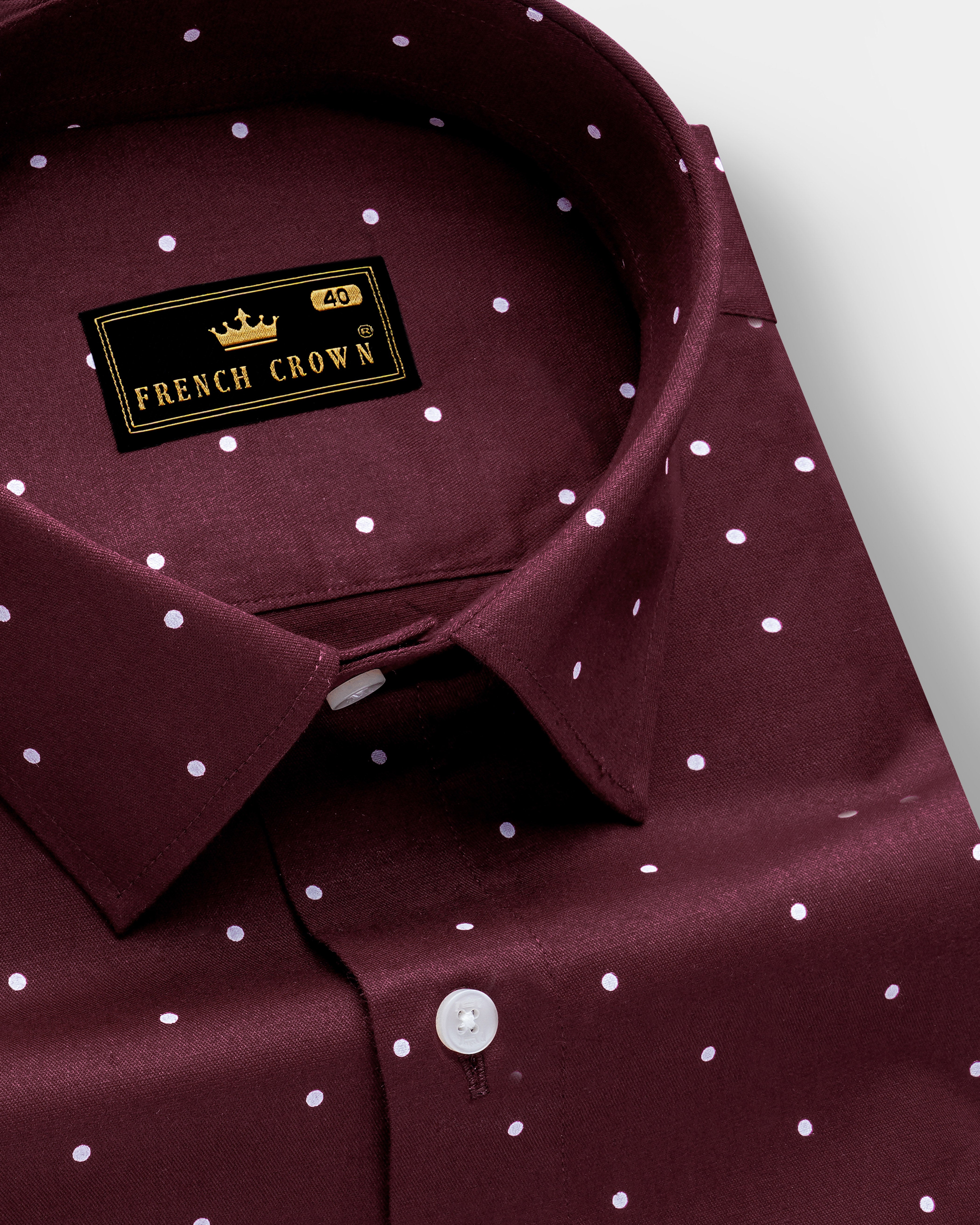 Velvety Merlot-Wine Berry Maroon Printed Subtle Sheen Super Soft Premium Cotton Semi Formal Shirt