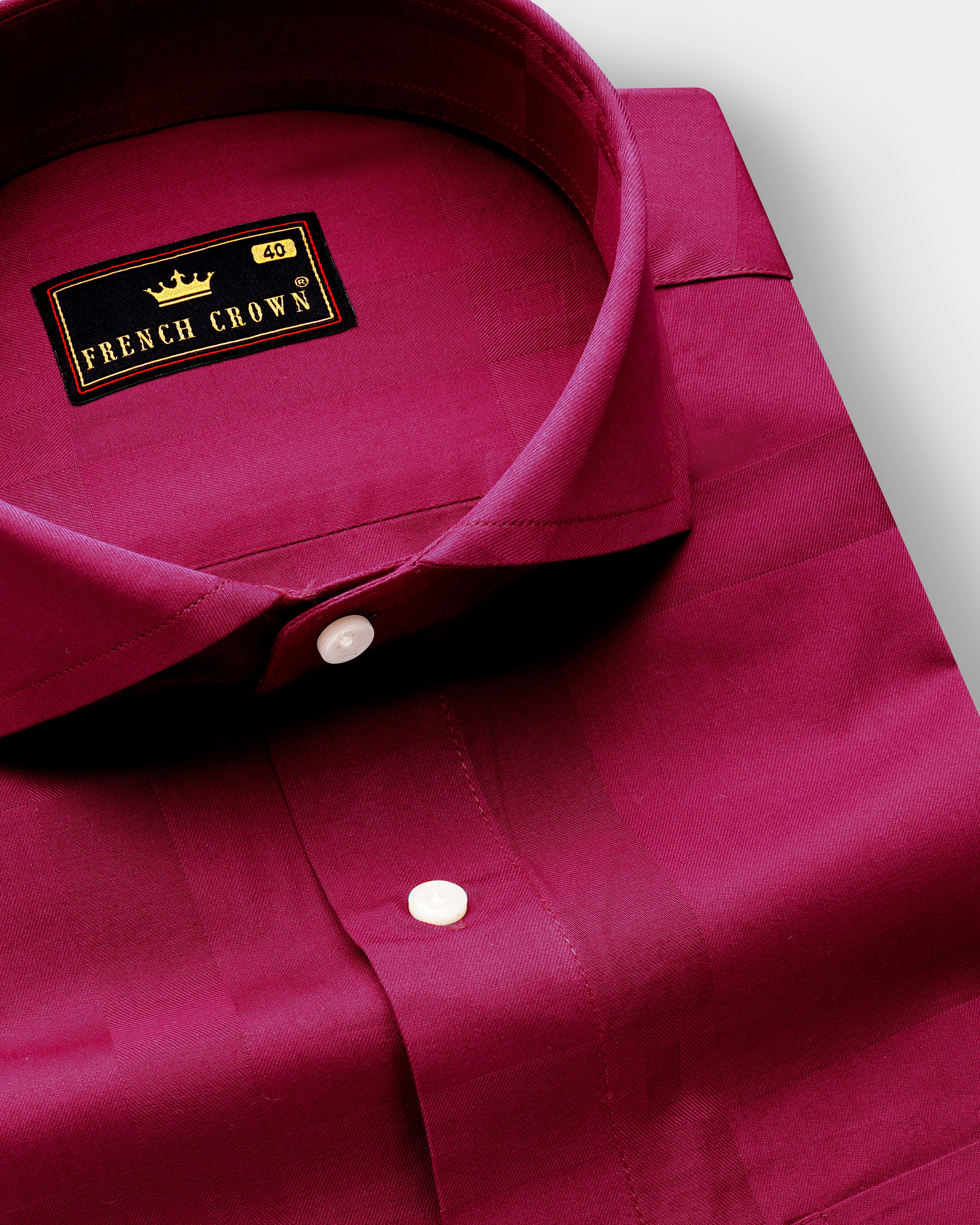 Violet Glow-Mulberry Pink Dobby Textured Premium Giza Cotton Dress Shirt
