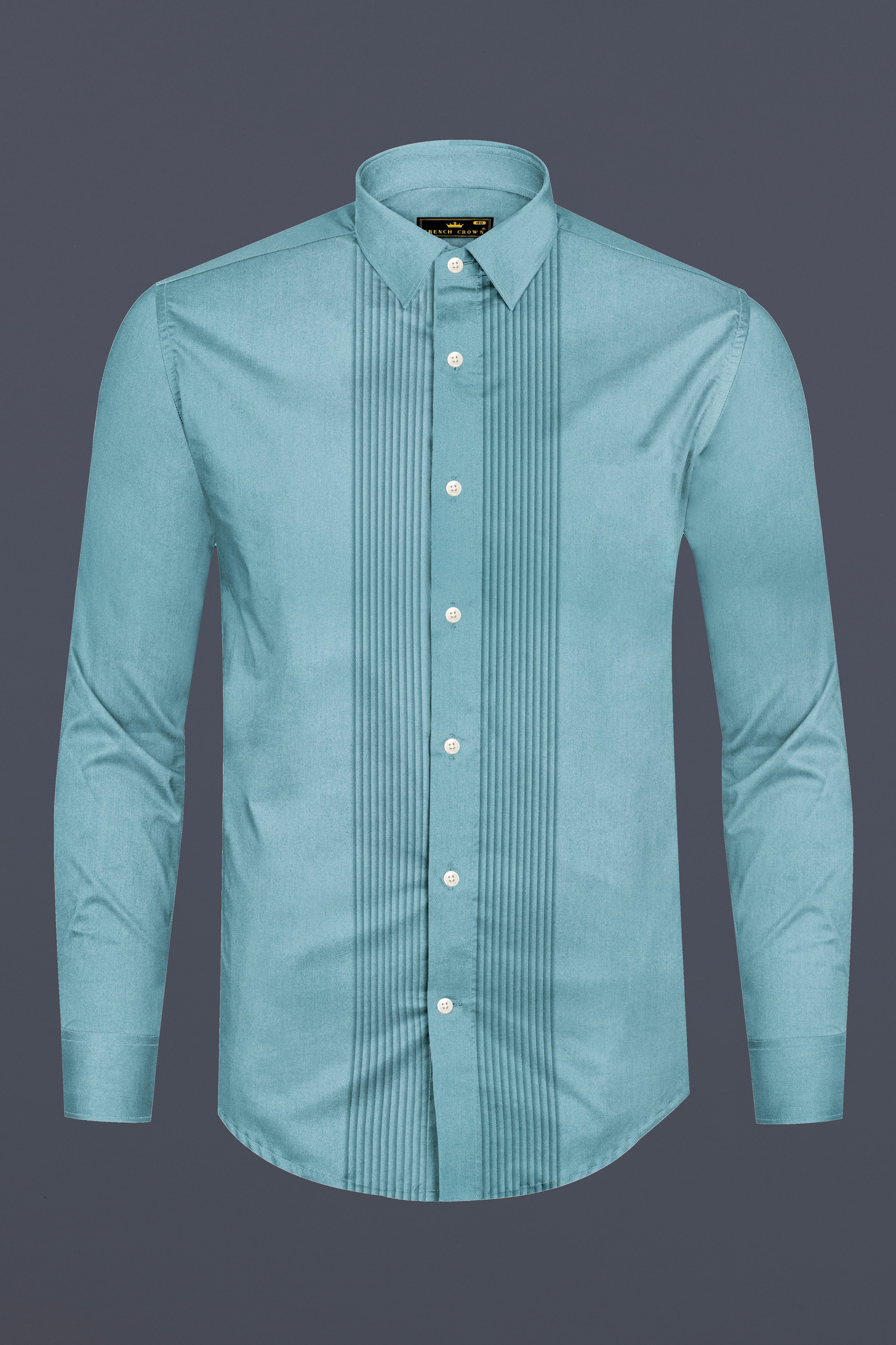 Azure Mist-Cyan Opaque Blue Subtle Sheen Super Soft Premium Cotton Tuxedo Shirt 13598-TXD-38, 13598-TXD-H-38, 13598-TXD-39, 13598-TXD-H-39, 13598-TXD-40, 13598-TXD-H-40, 13598-TXD-42, 13598-TXD-H-42, 13598-TXD-44, 13598-TXD-H-44, 13598-TXD-46, 13598-TXD-H-46, 13598-TXD-48, 13598-TXD-H-48, 13598-TXD-50, 13598-TXD-H-50, 13598-TXD-52, 13598-TXD-H-52