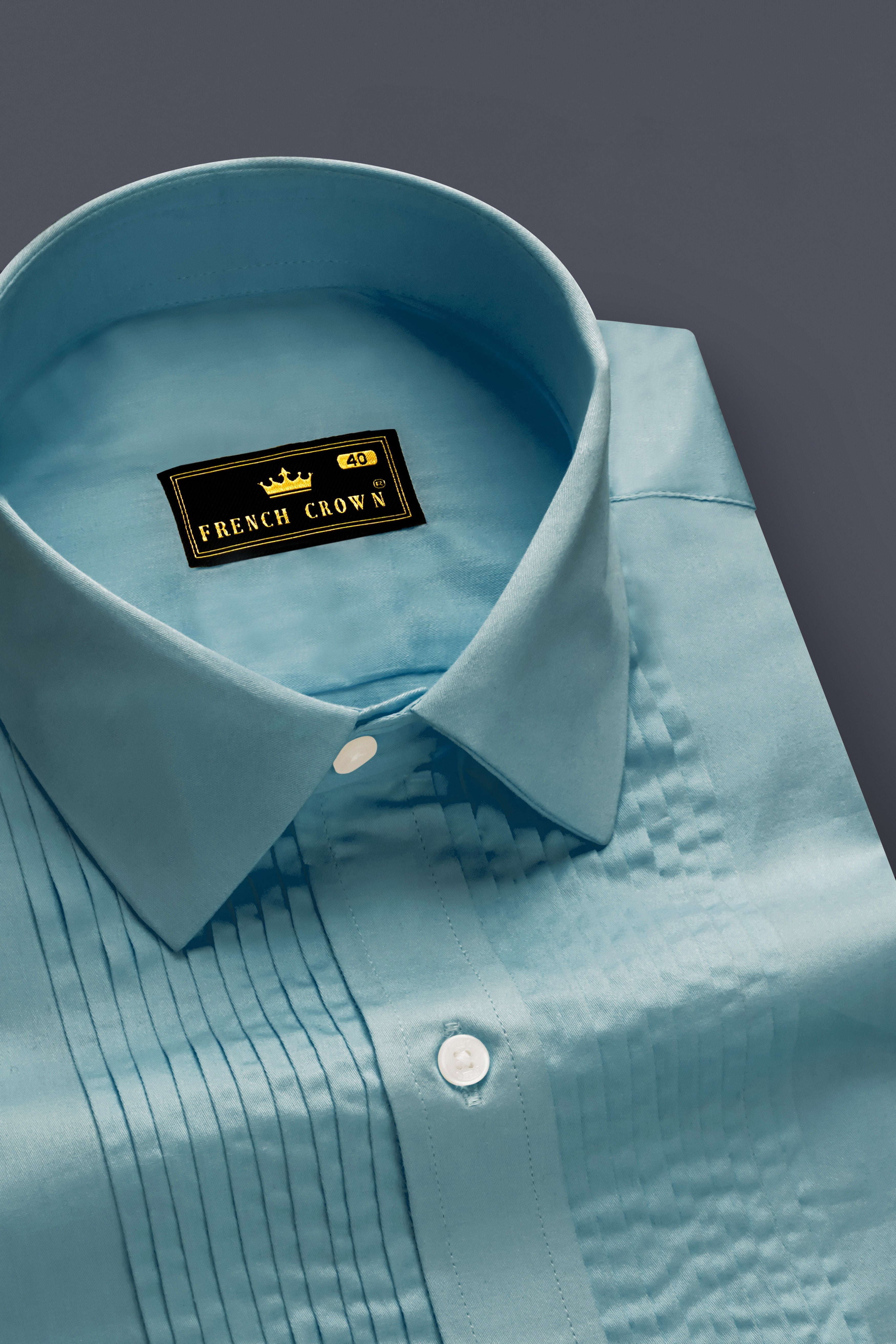 Azure Mist-Cyan Opaque Blue Subtle Sheen Super Soft Premium Cotton Tuxedo Shirt 13598-TXD-38, 13598-TXD-H-38, 13598-TXD-39, 13598-TXD-H-39, 13598-TXD-40, 13598-TXD-H-40, 13598-TXD-42, 13598-TXD-H-42, 13598-TXD-44, 13598-TXD-H-44, 13598-TXD-46, 13598-TXD-H-46, 13598-TXD-48, 13598-TXD-H-48, 13598-TXD-50, 13598-TXD-H-50, 13598-TXD-52, 13598-TXD-H-52