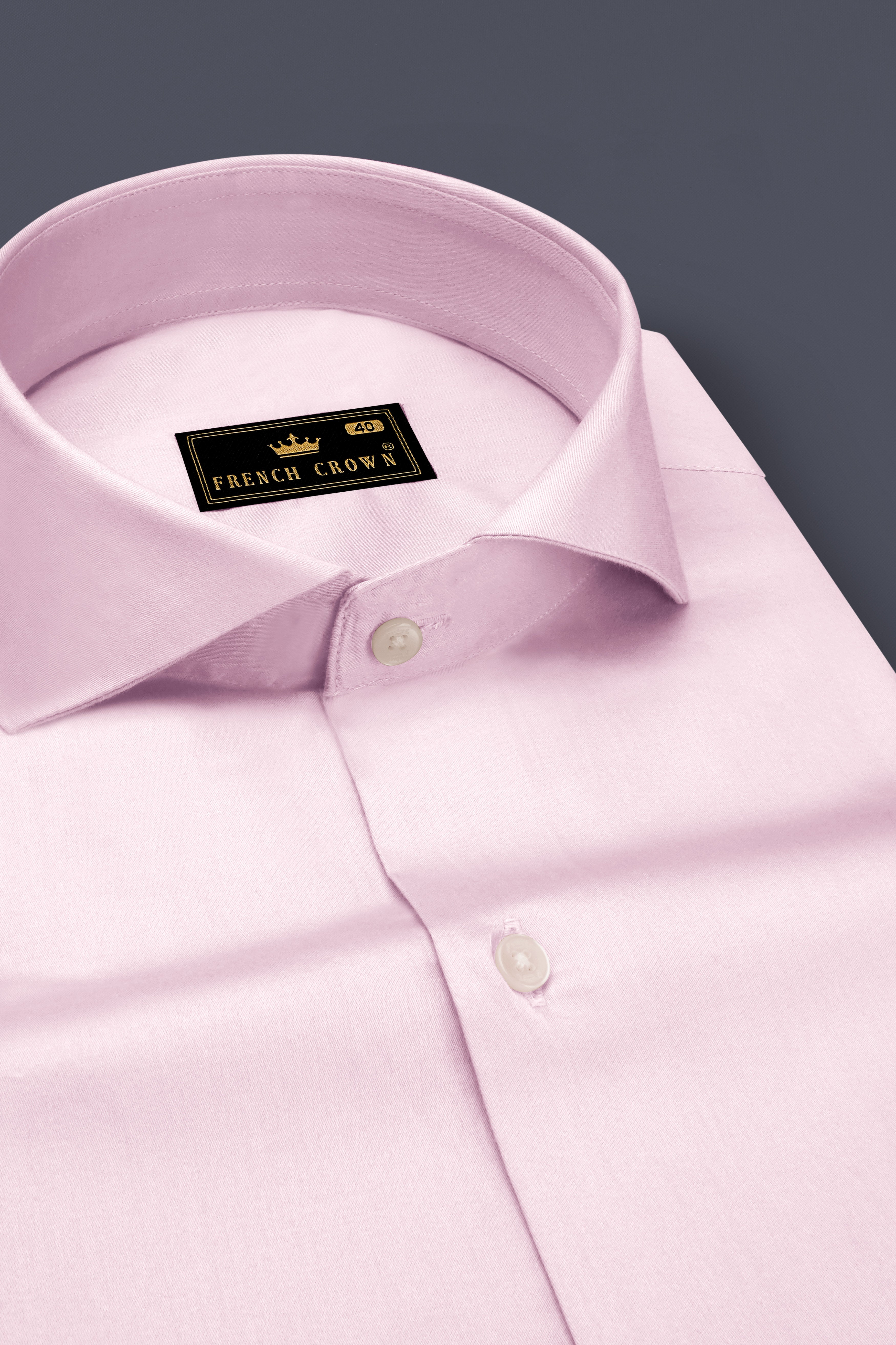 Rose Luxe-Thistle Pink Solid Subtle Sheen Super Soft Premium Cotton Cut Away Collar Dress Shirt