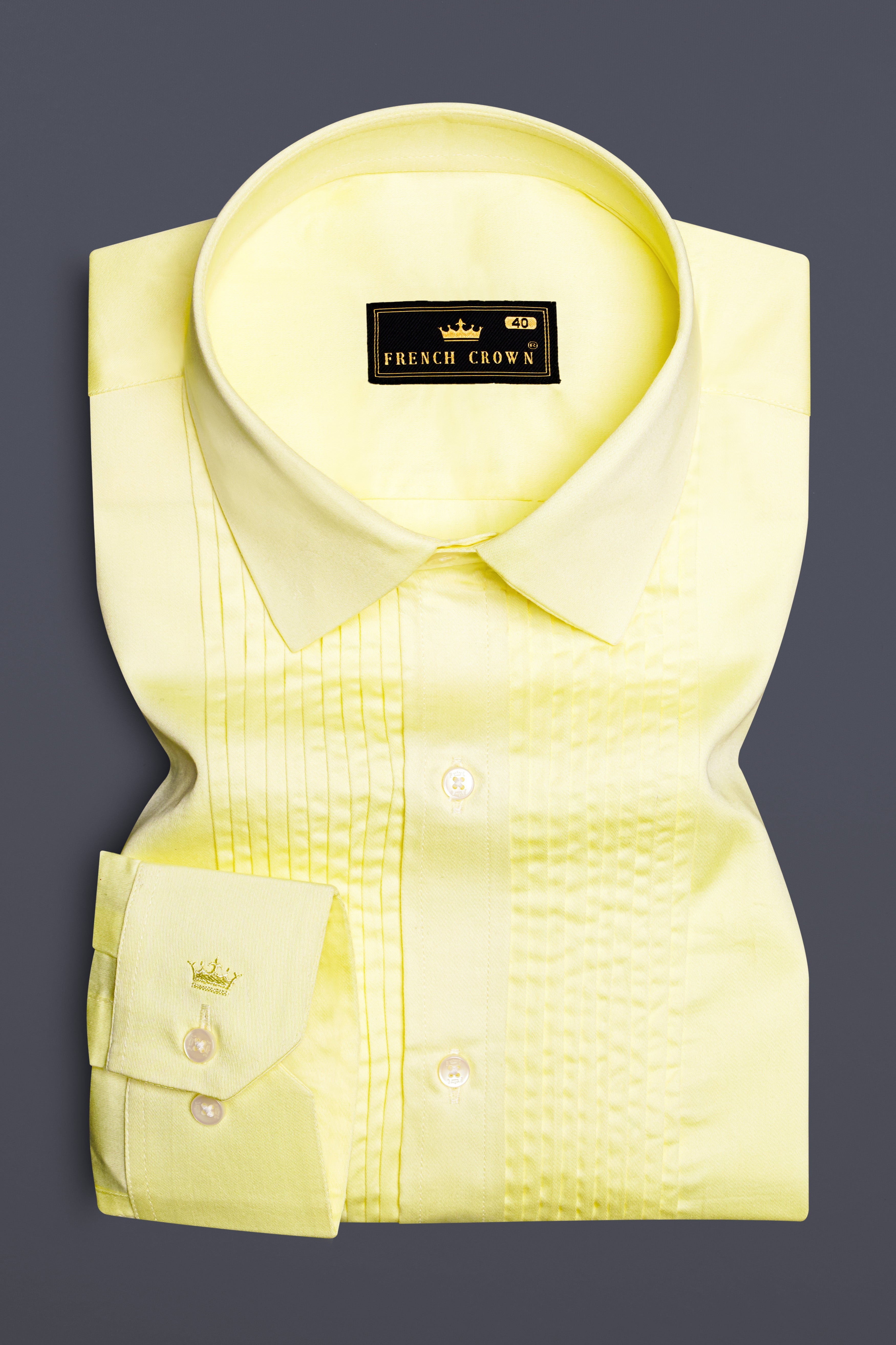 Tuscan Sun-Caper Yellow Solid Subtle Sheen Super Soft Premium Cotton Tuxedo Shirt 13620-TXD-38, 13620-TXD-H-38, 13620-TXD-39, 13620-TXD-H-39, 13620-TXD-40, 13620-TXD-H-40, 13620-TXD-42, 13620-TXD-H-42, 13620-TXD-44, 13620-TXD-H-44, 13620-TXD-46, 13620-TXD-H-46, 13620-TXD-48, 13620-TXD-H-48, 13620-TXD-50, 13620-TXD-H-50, 13620-TXD-52, 13620-TXD-H-52