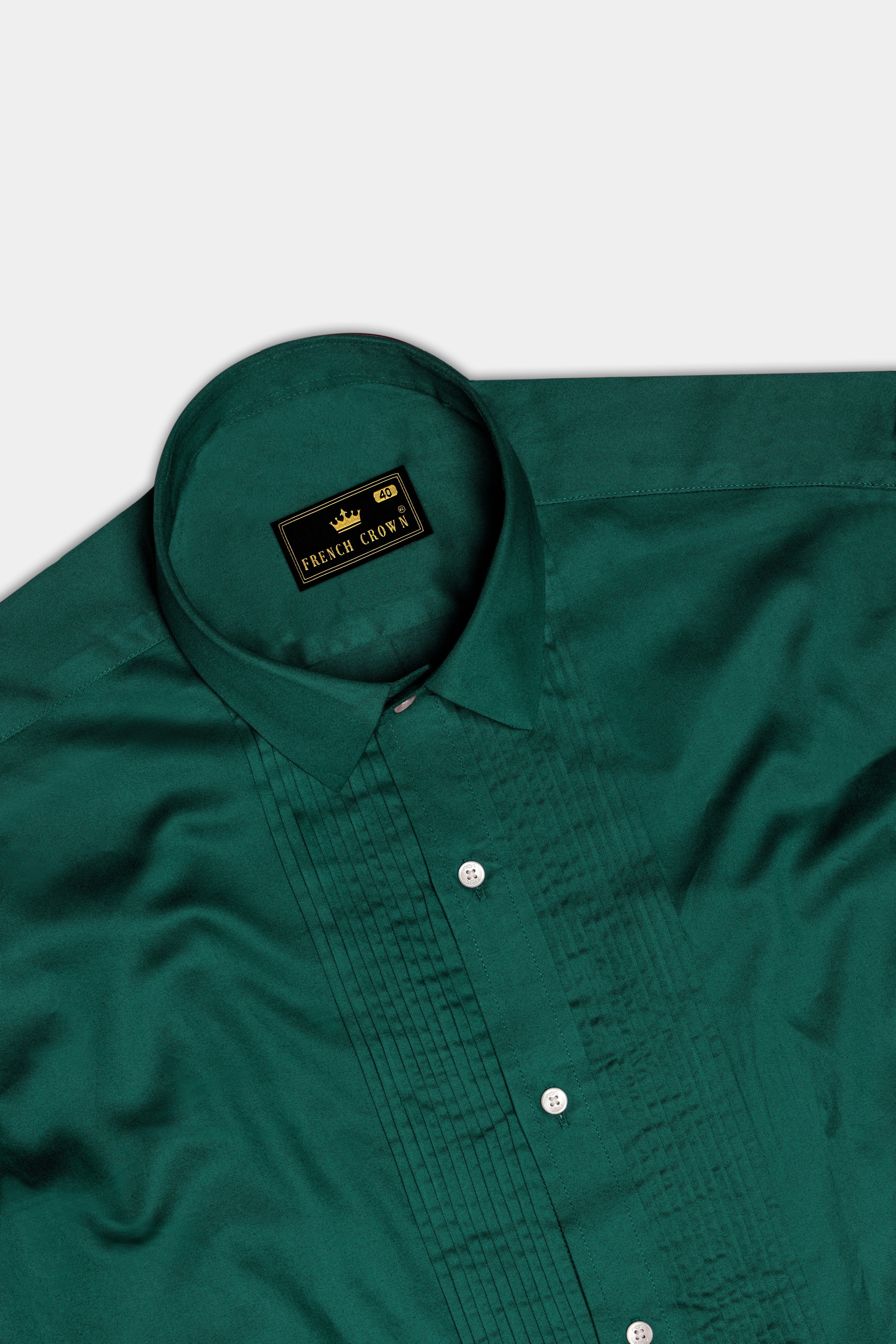 Mystic Grove-Everglade Green Solid Subtle Sheen Super Soft Premium Cotton Tuxedo Shirt 13630-TXD-38, 13630-TXD-H-38, 13630-TXD-39, 13630-TXD-H-39, 13630-TXD-40, 13630-TXD-H-40, 13630-TXD-42, 13630-TXD-H-42, 13630-TXD-44, 13630-TXD-H-44, 13630-TXD-46, 13630-TXD-H-46, 13630-TXD-48, 13630-TXD-H-48, 13630-TXD-50, 13630-TXD-H-50, 13630-TXD-52, 13630-TXD-H-52