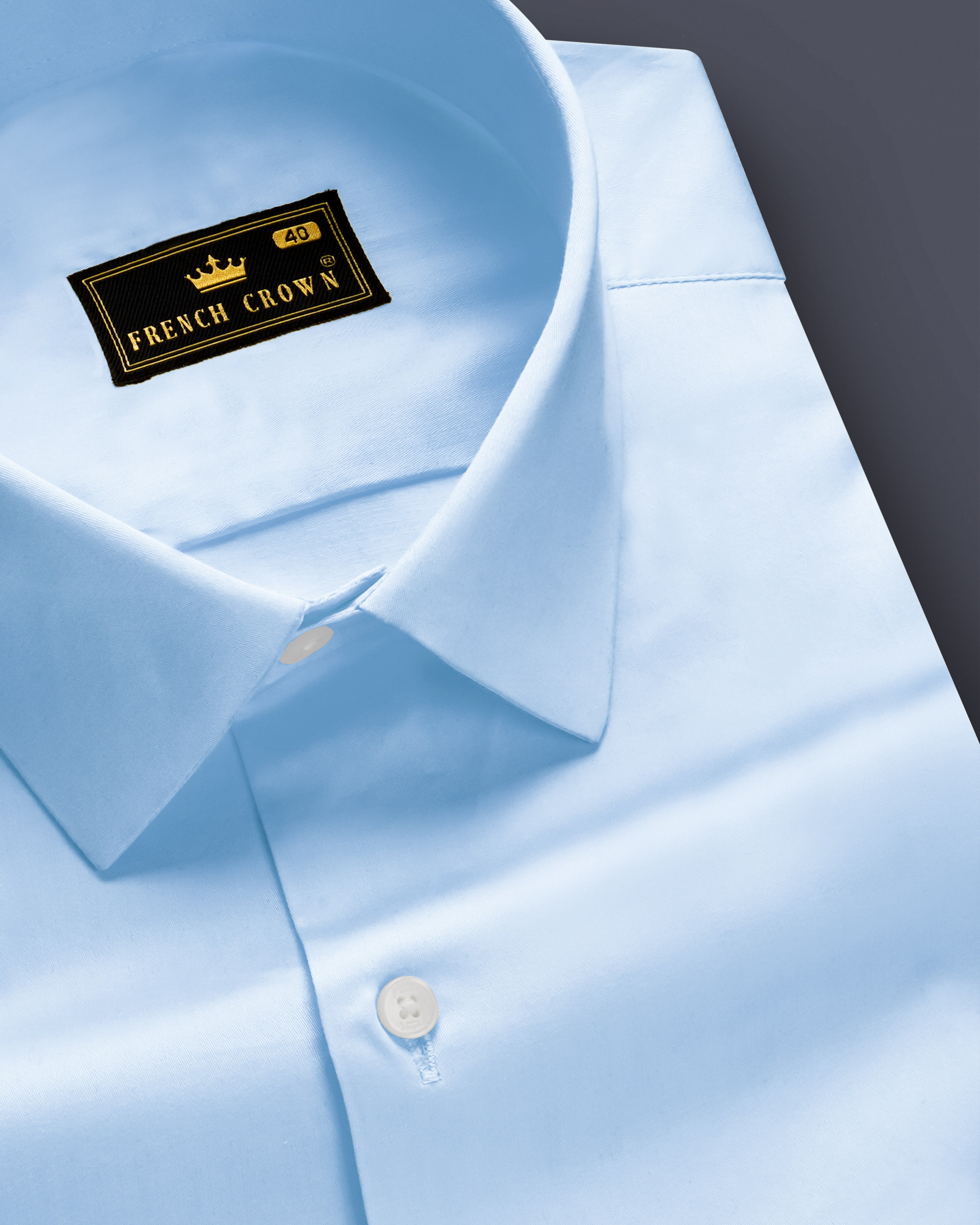 Serene Sky-Periwinkle Blue Solid Subtle Sheen Super Soft Premium Cotton Dress Shirt