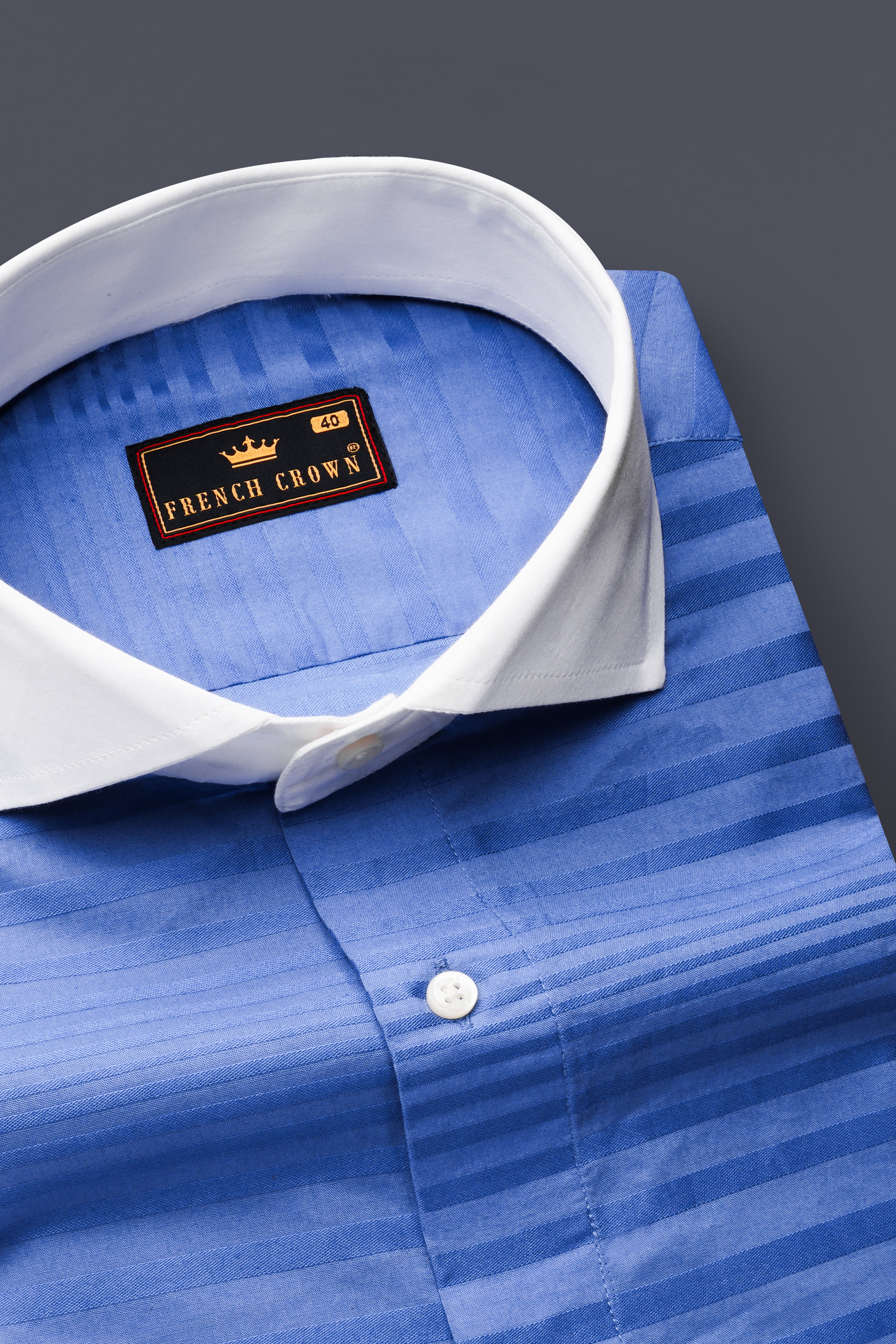 Faded Blue Jacquard Textured Premium Cotton Shirt