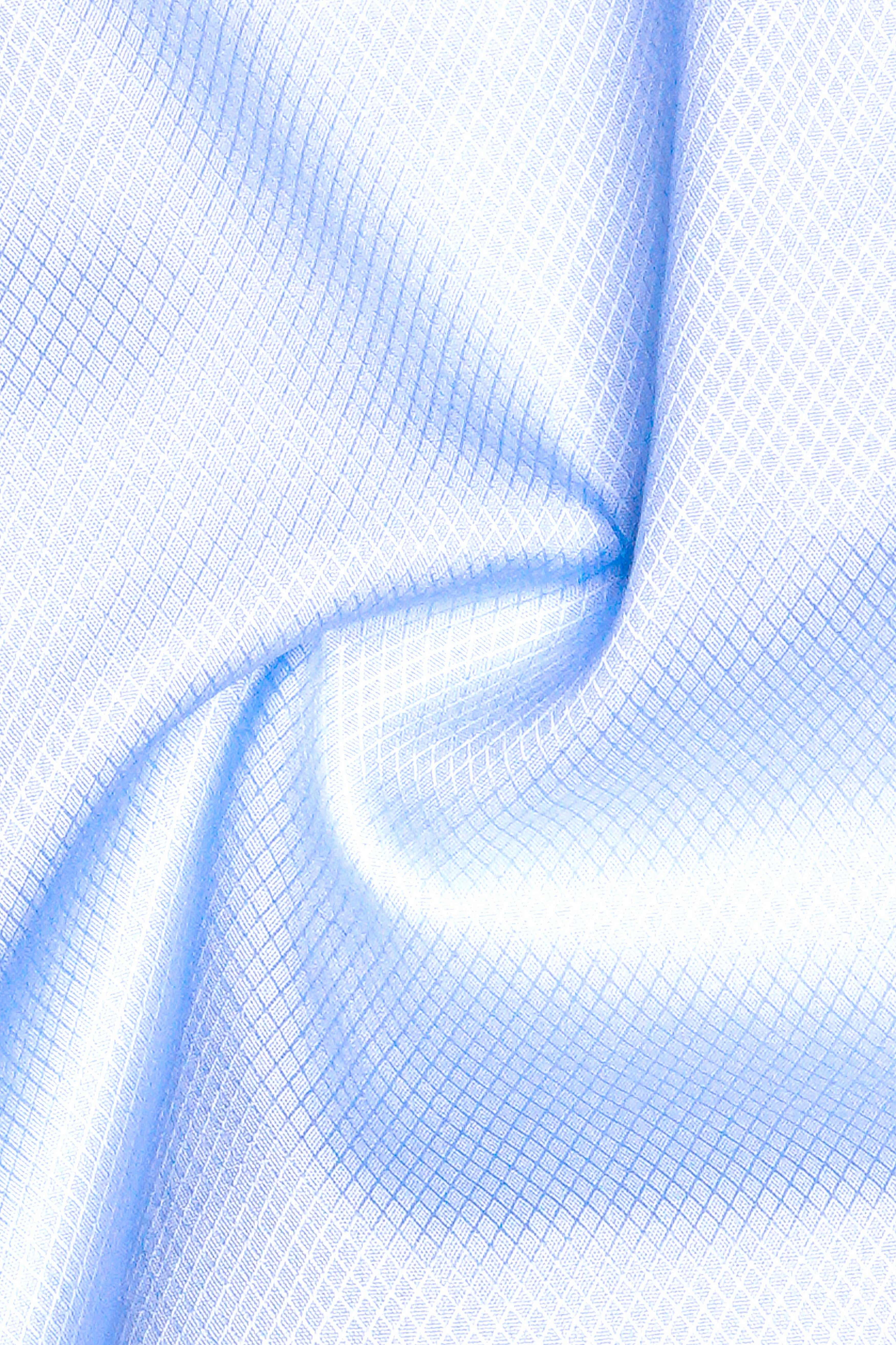 Hawkes Blue Dobby Textured Premium Cotton Shirt