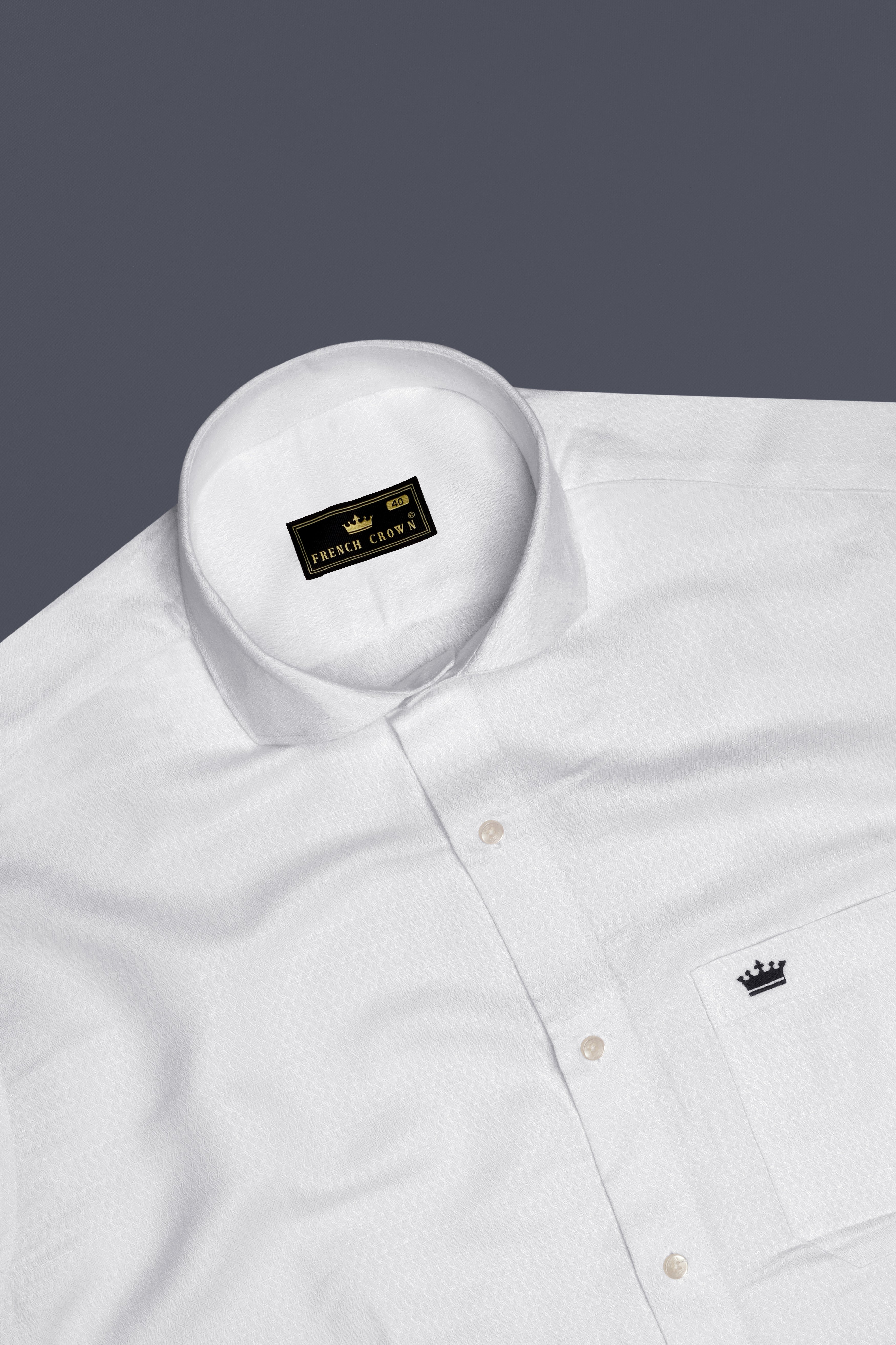 Whispin-Bright White Textured Luxurious Linen Dress Shirt