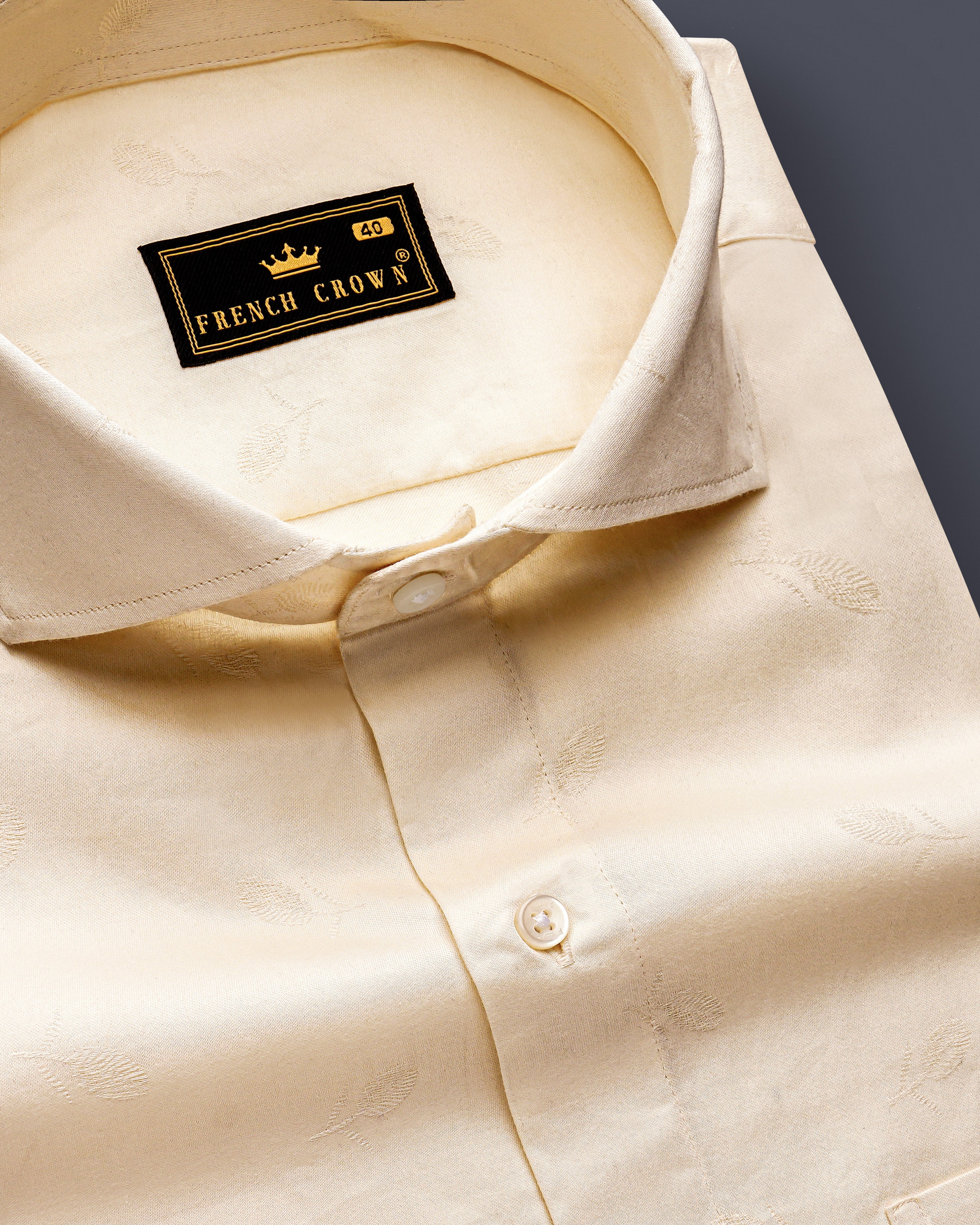 Pavlova Cream Formal Textured Premium Cotton Shirt for Men, 16in / 40cm / M / Half / Short Sleeves Pavlova Cream Formal Textured Premium Cotton Shirt for Men, 16in / 40cm / M / Half / Short Sleeves