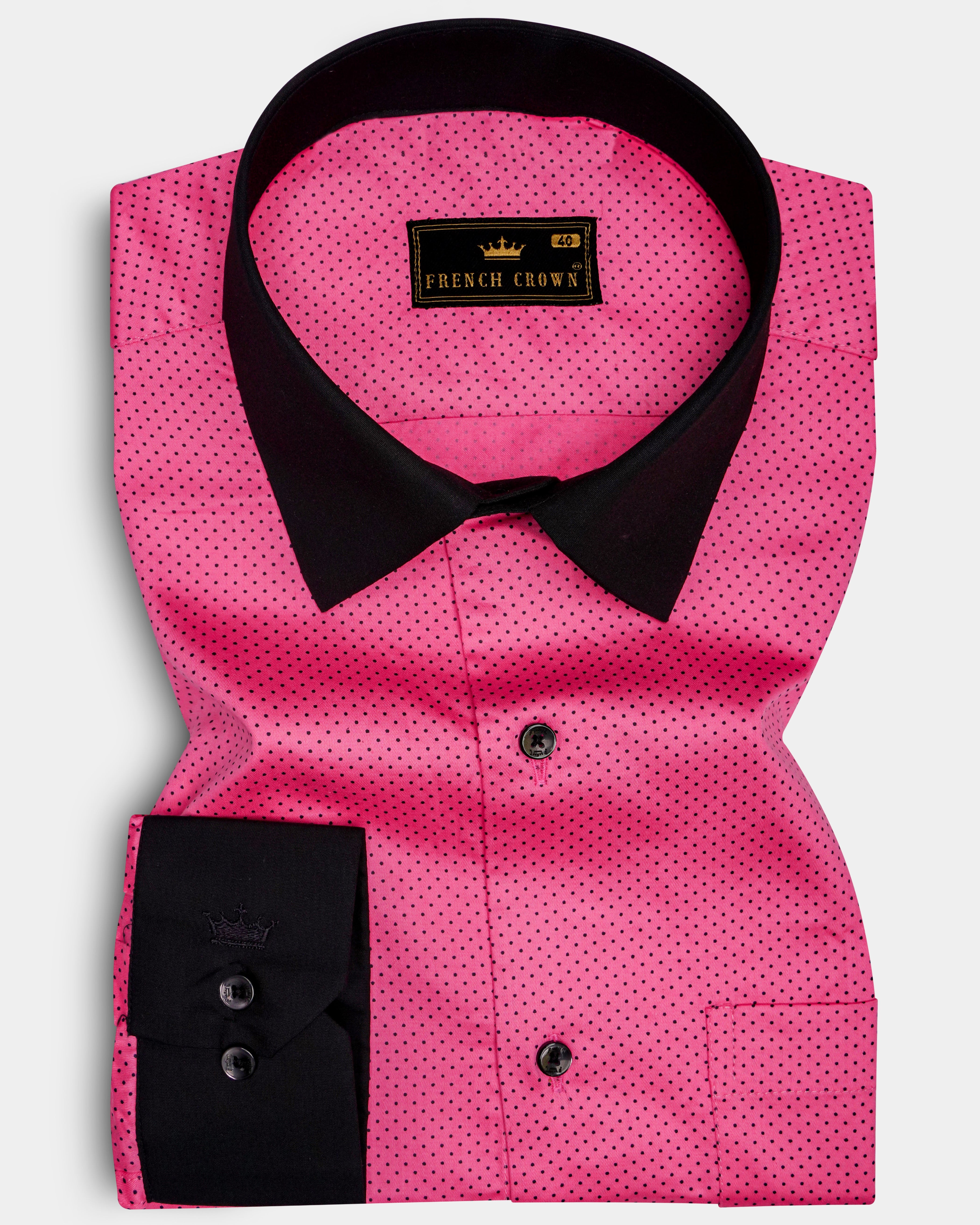 French Rose Formal Prints Premium Cotton Shirt For Men