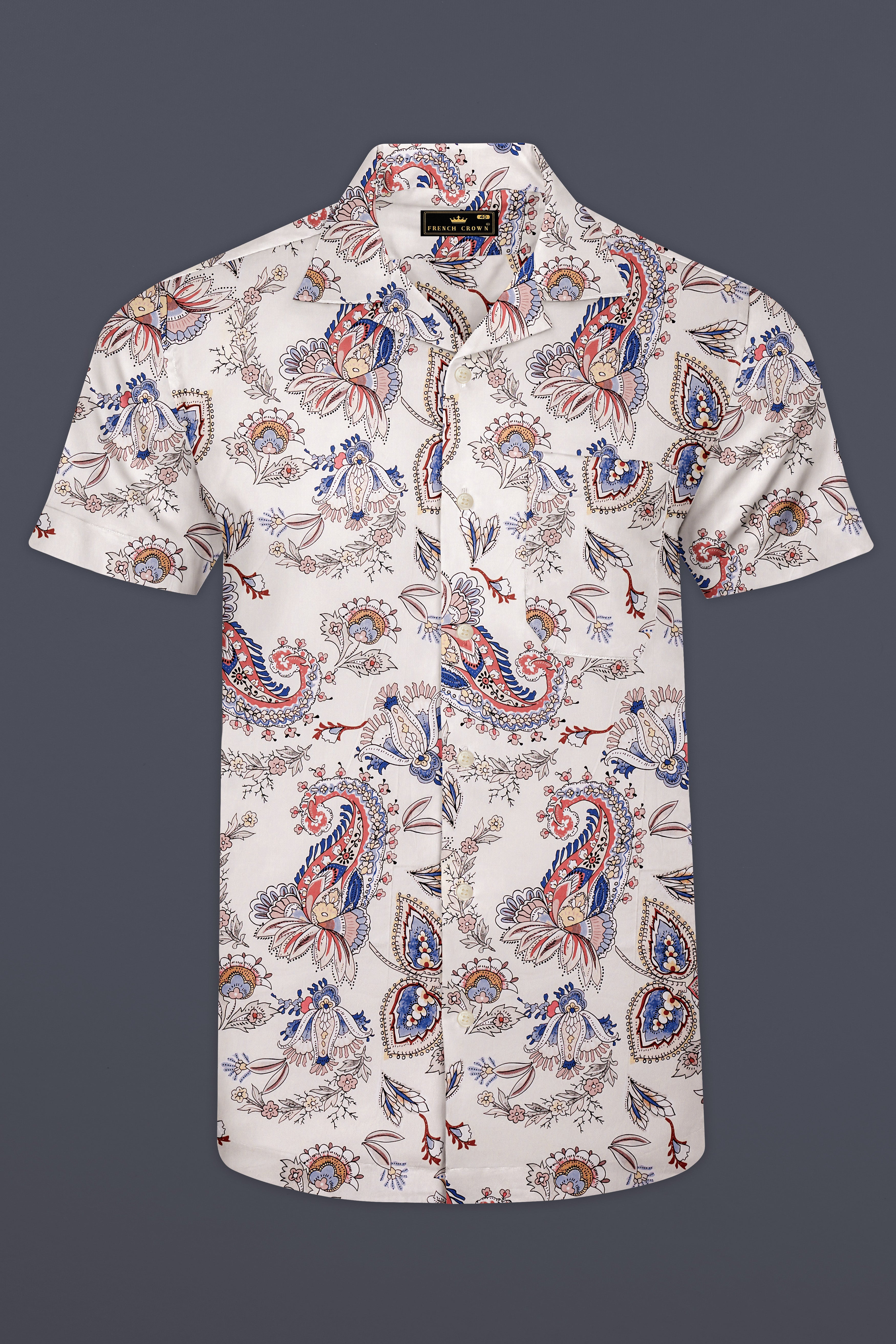 Bright White And Deluge Blue Subtle Sheen Super Soft Premium Cotton Casual Shirt