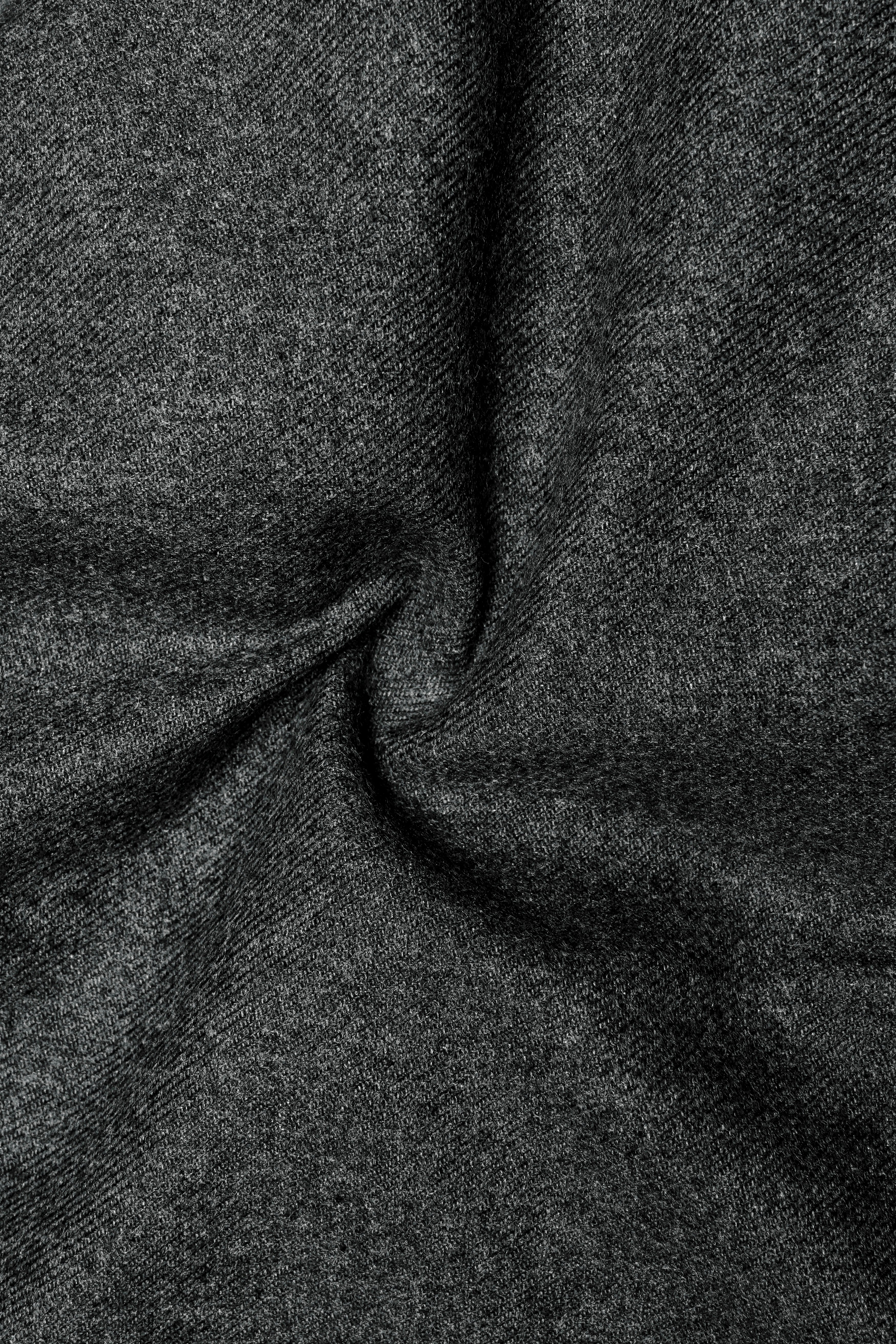 Granite-Tuatara Gray Textured Wool Bomber Jacket