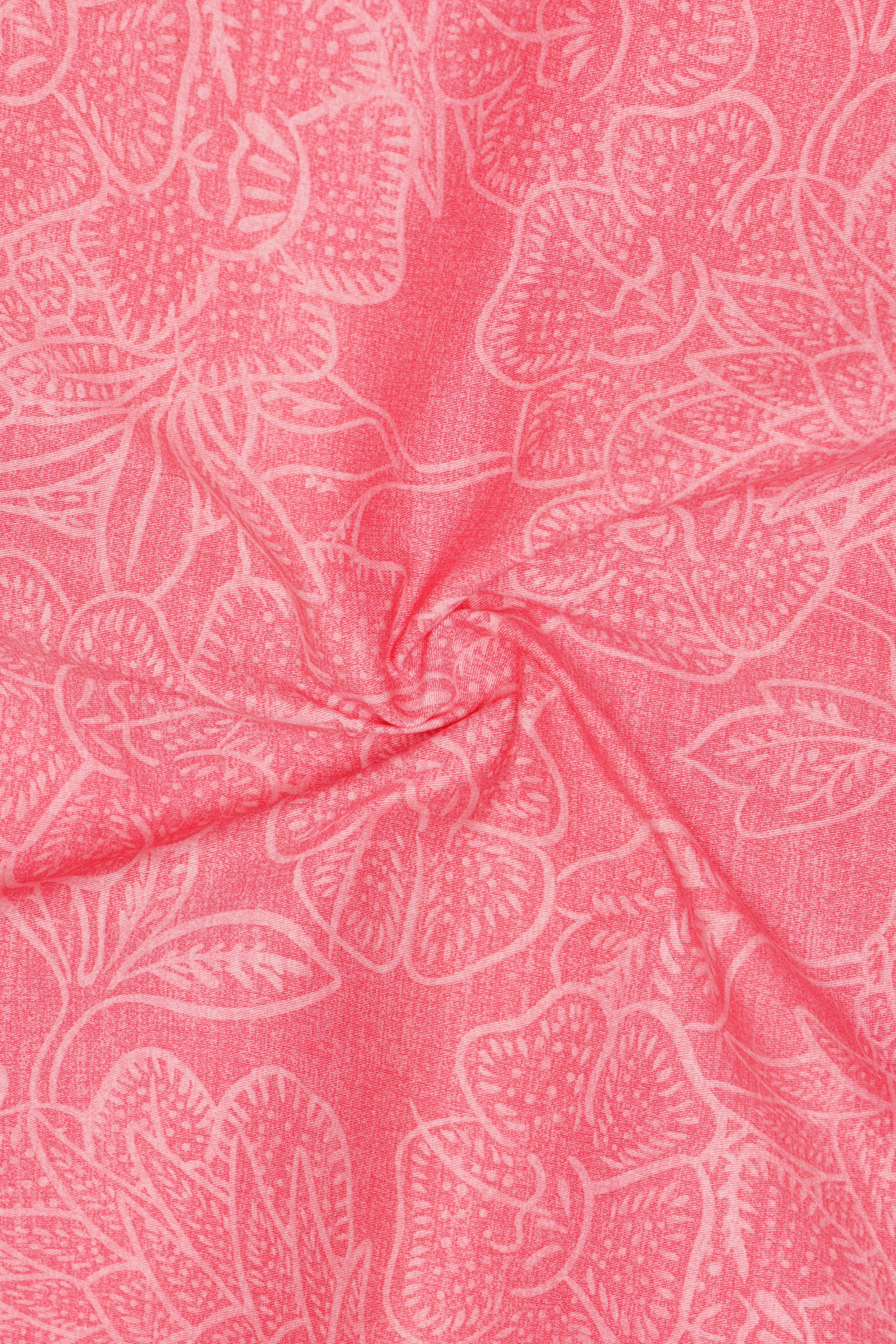 Springtide-Geraldine Pink Floral Printed Premium Cotton Bomber Jacket