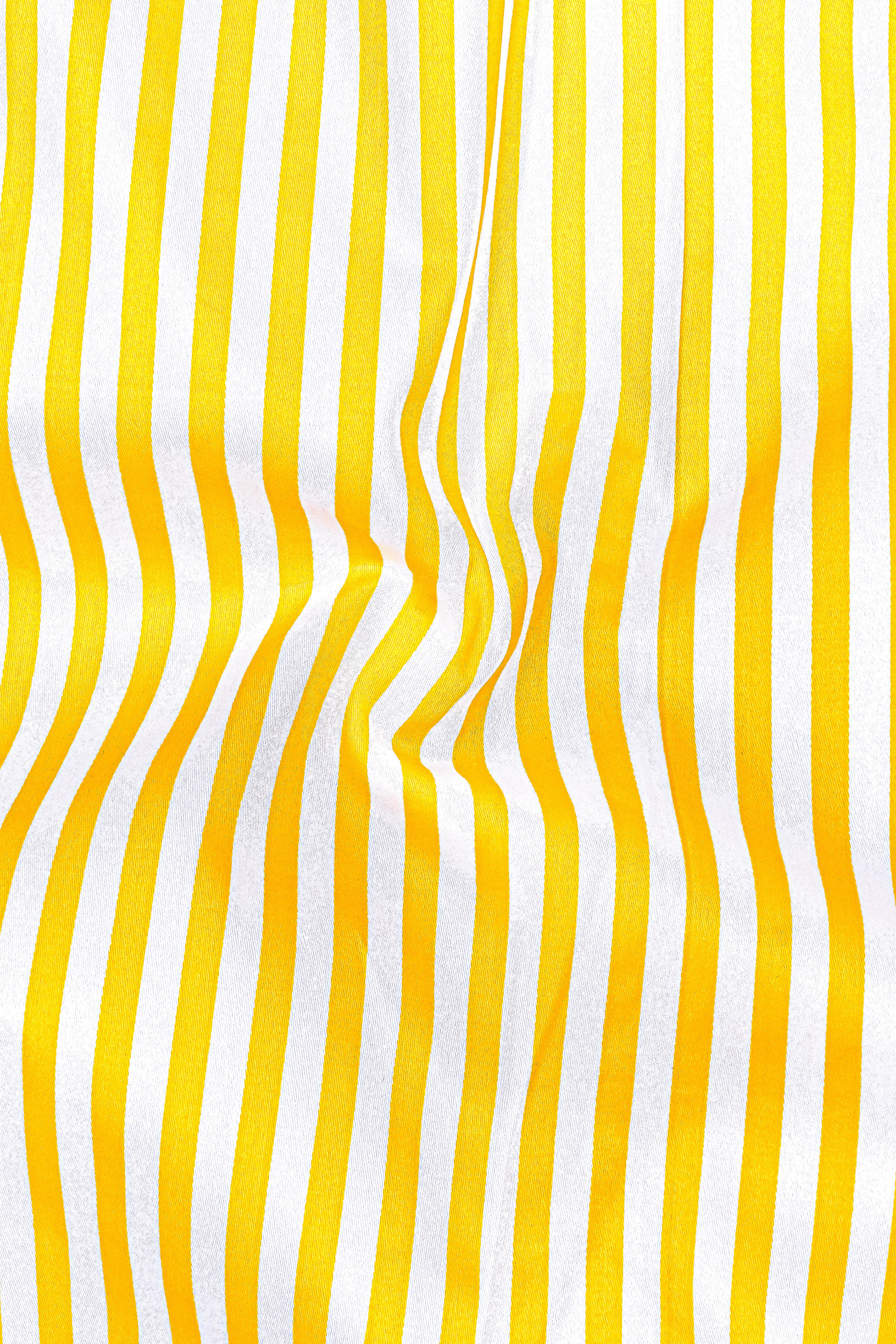 Koromiko Yellow And Bright White Striped Super Soft Premium Cotton Dress White Cuff Collar Shirt