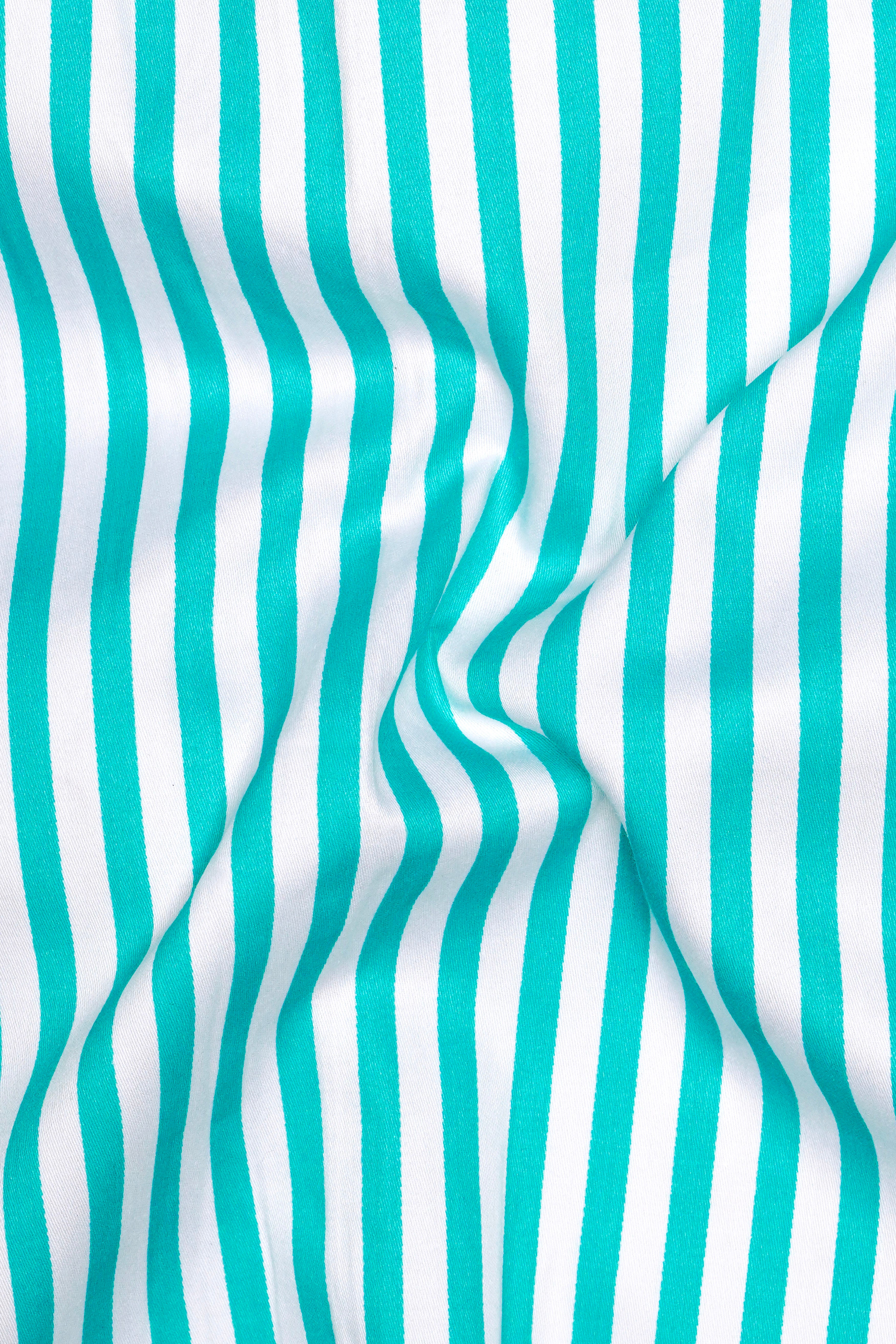 Lochinvar Blue And Bright White Striped Subtle Sheen Super Soft Premium Cotton Dress Shirt