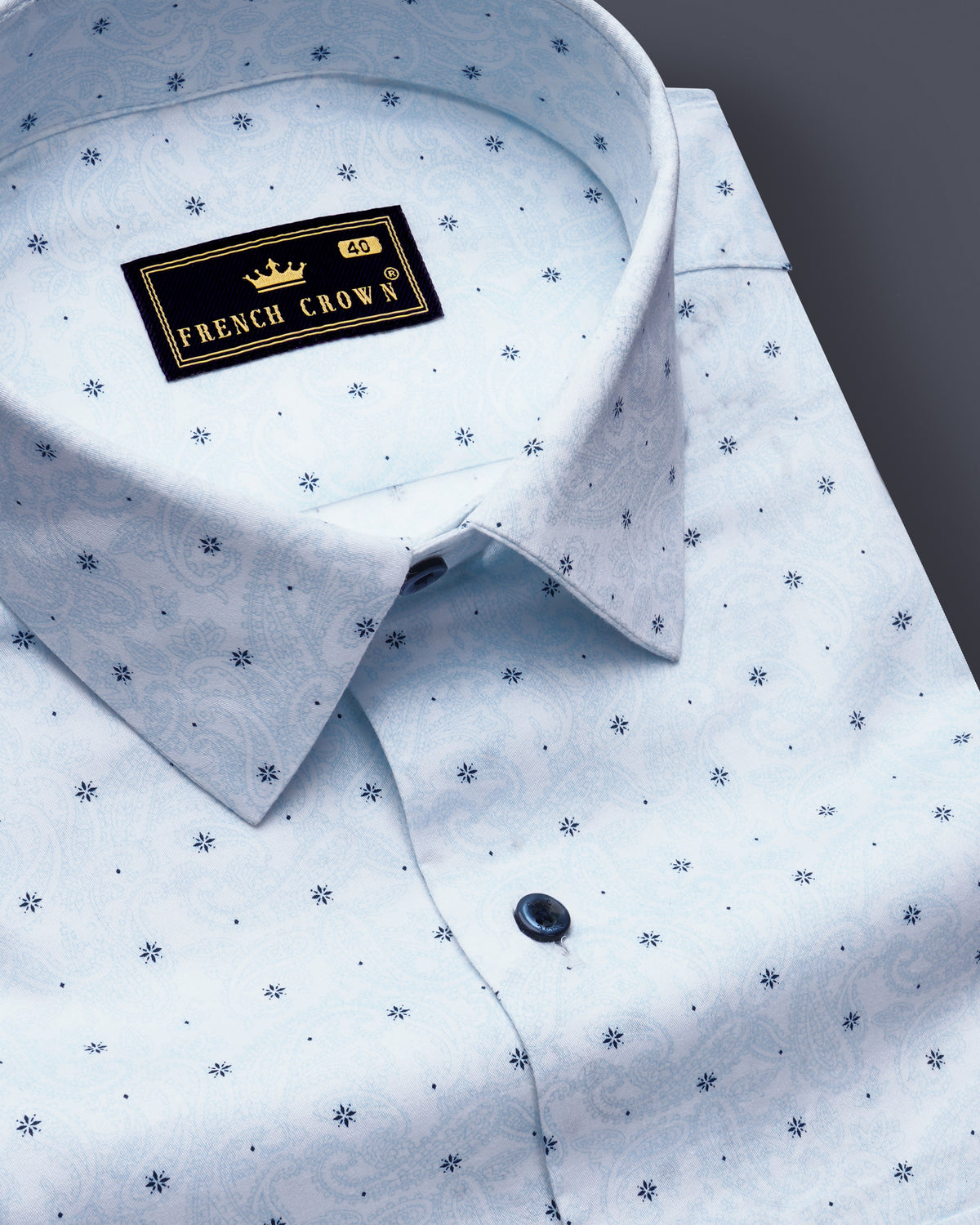 Casper Blue Semi-Formal Prints Premium Cotton Shirt For Men