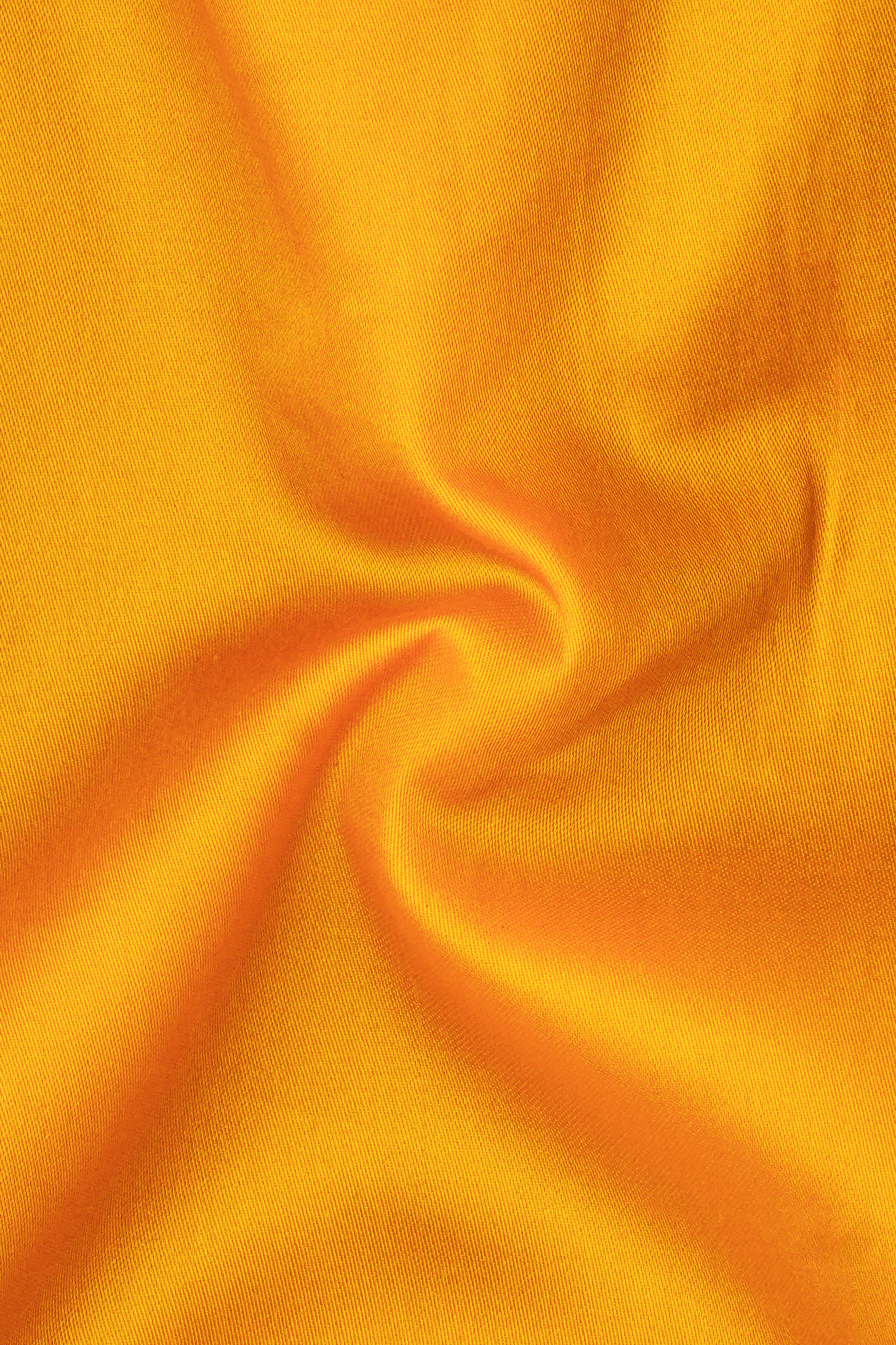Zestine-Squash Yellow Subtle Sheen Super Soft Premium Cotton Dress Tuxedo Shirt