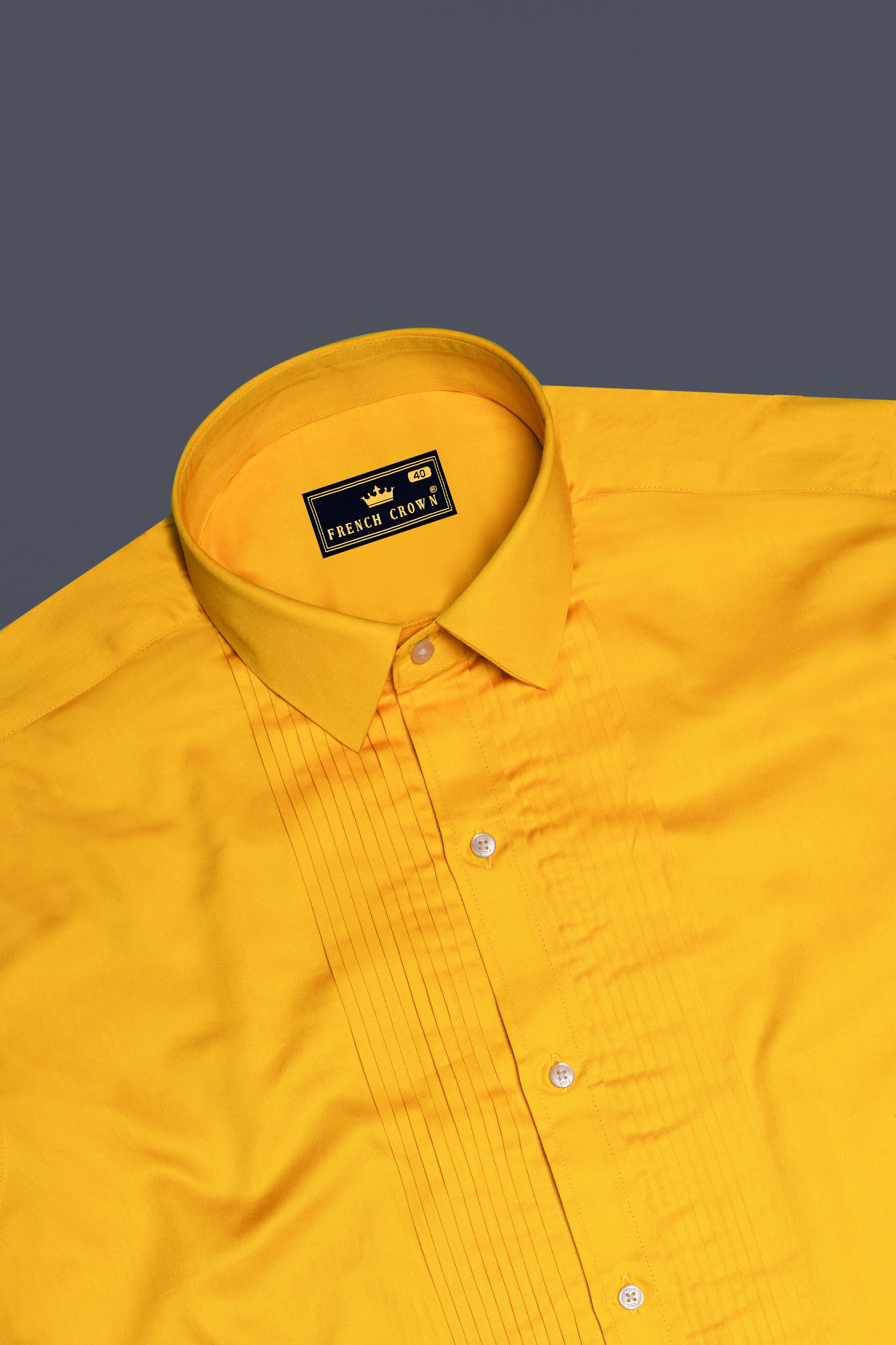 Zestine-Squash Orange  Subtle Sheen Super Soft Premium Cotton Dress Tuxedo Shirt
