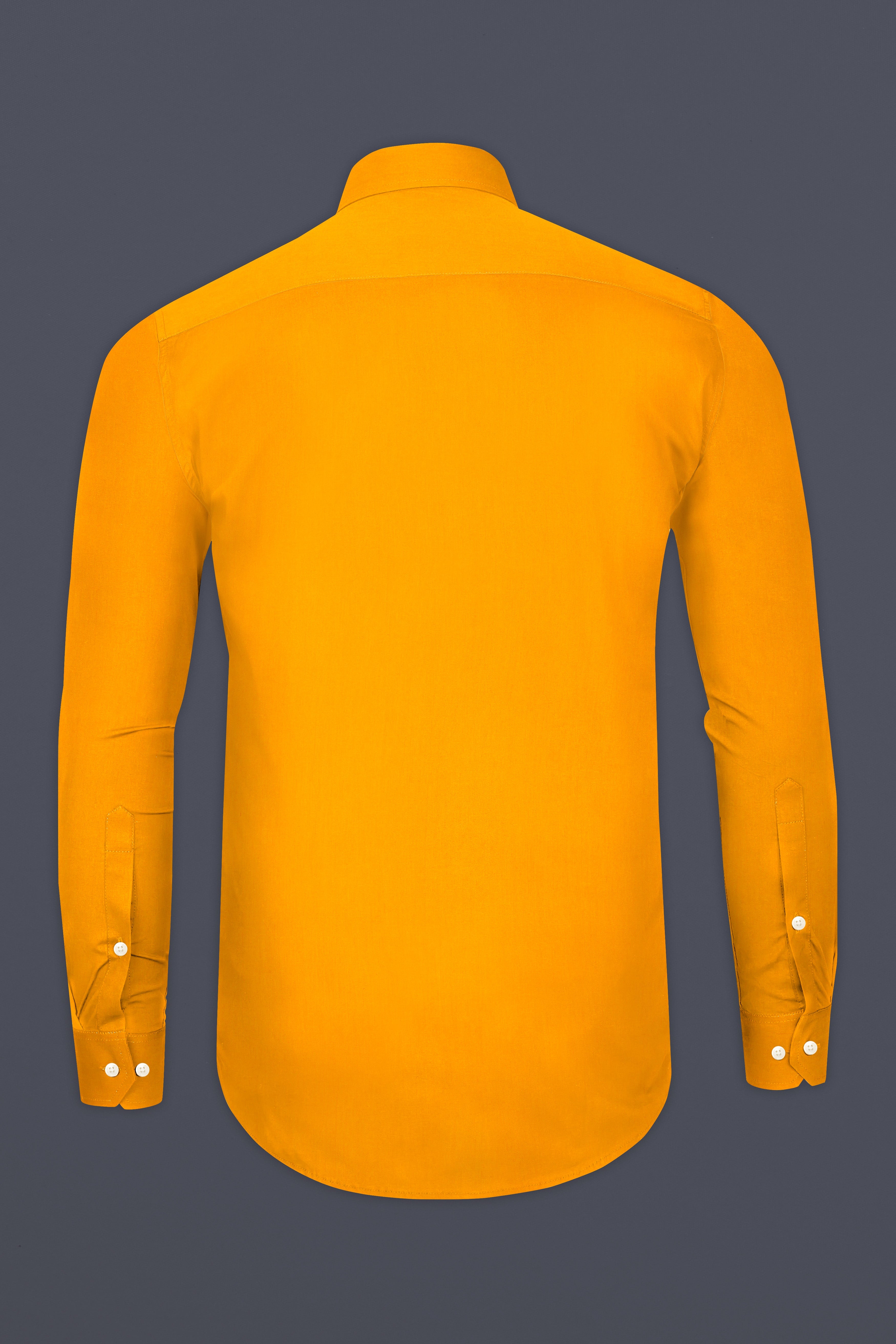 Zestine-Squash Orange Formal Plain Solid Premium Cotton Shirt For Men