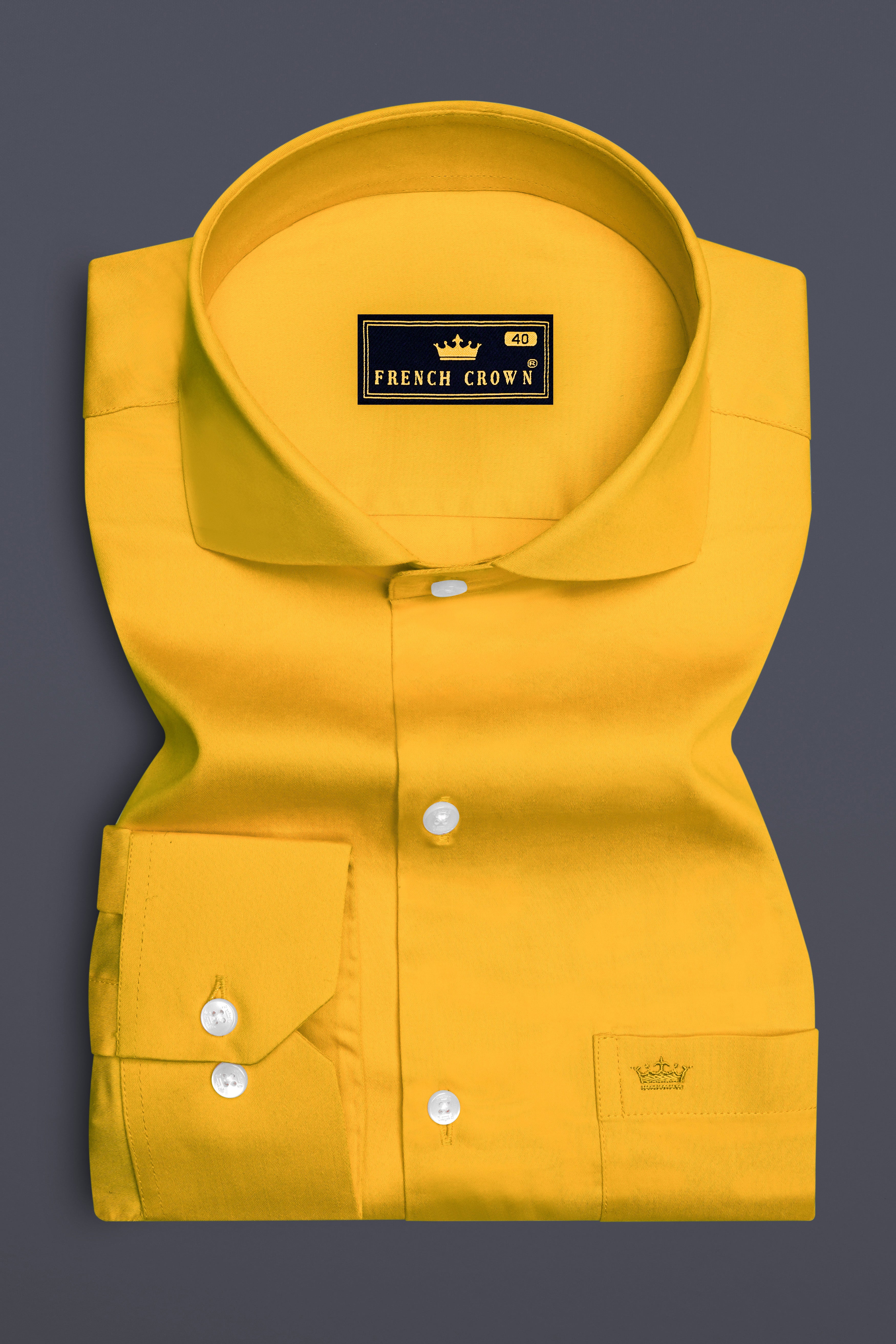 Zestine-Squash Orange  Subtle Sheen Super Soft Premium Cotton Cut Away Collar Dress Shirt