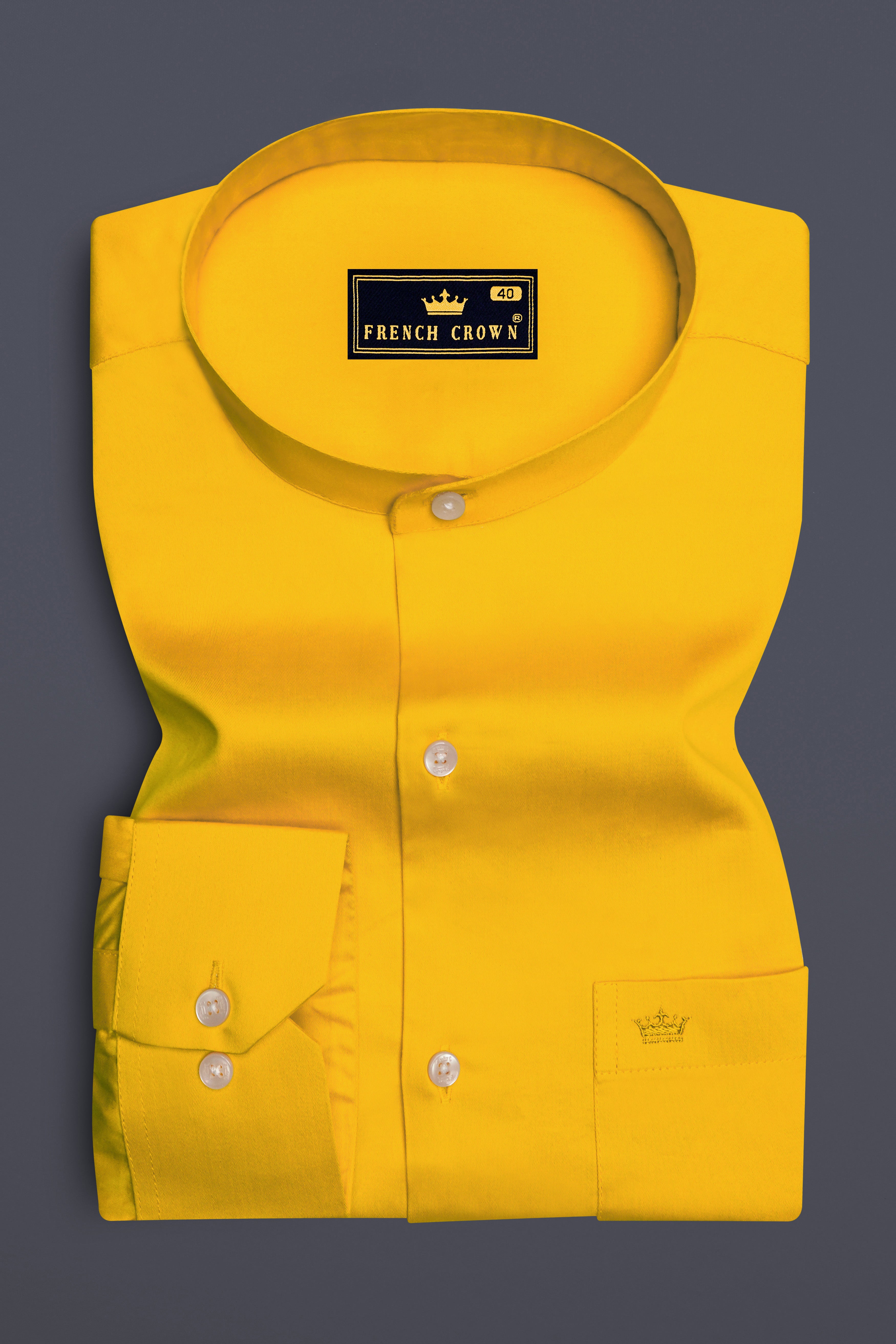 Zestine-Squash Orange  Subtle Sheen Super Soft Premium Cotton Casual Mandarin Shirt