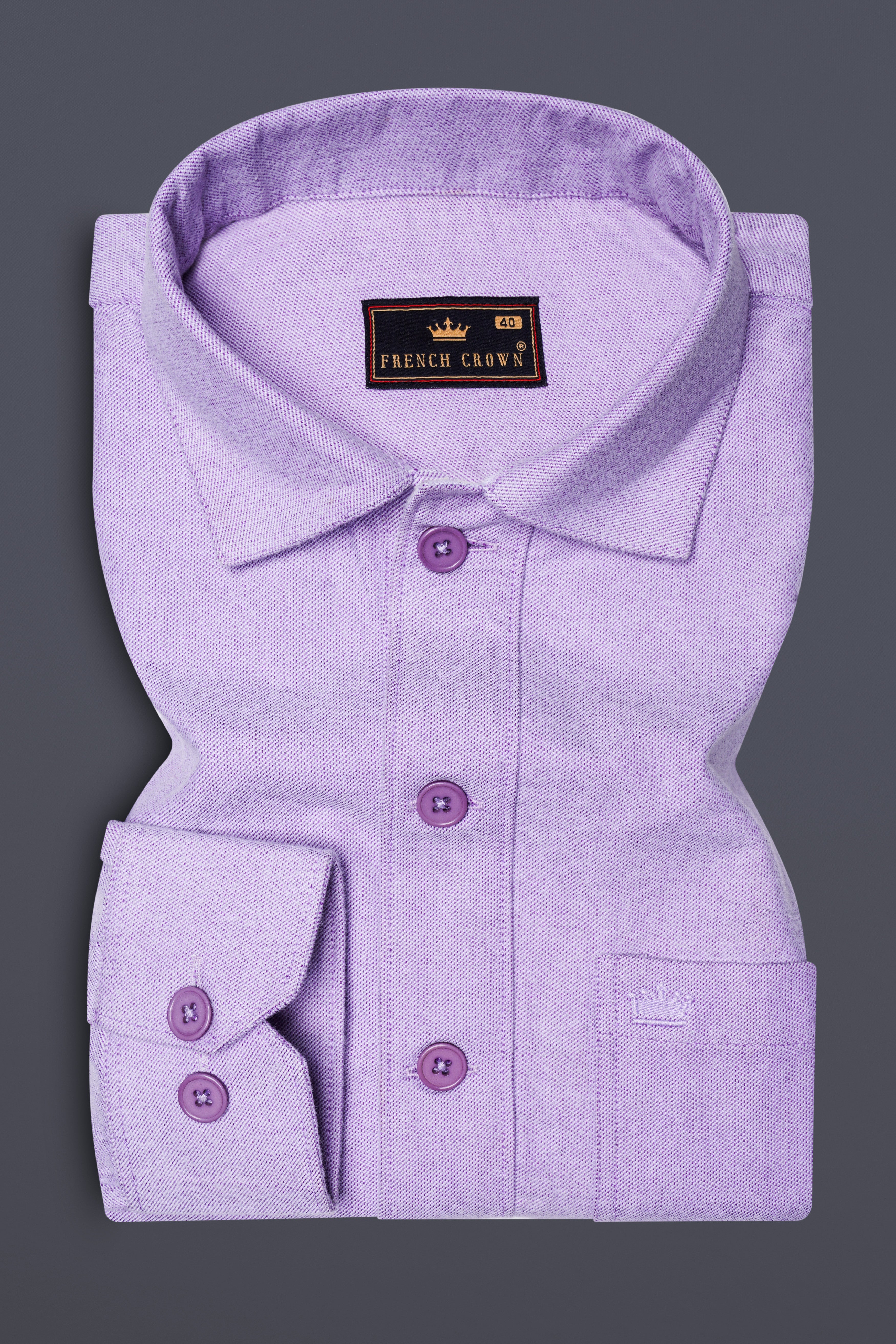 Purzel-Waterloo Purple Heavyweight Flannel Cotton Designer Casual Shirt