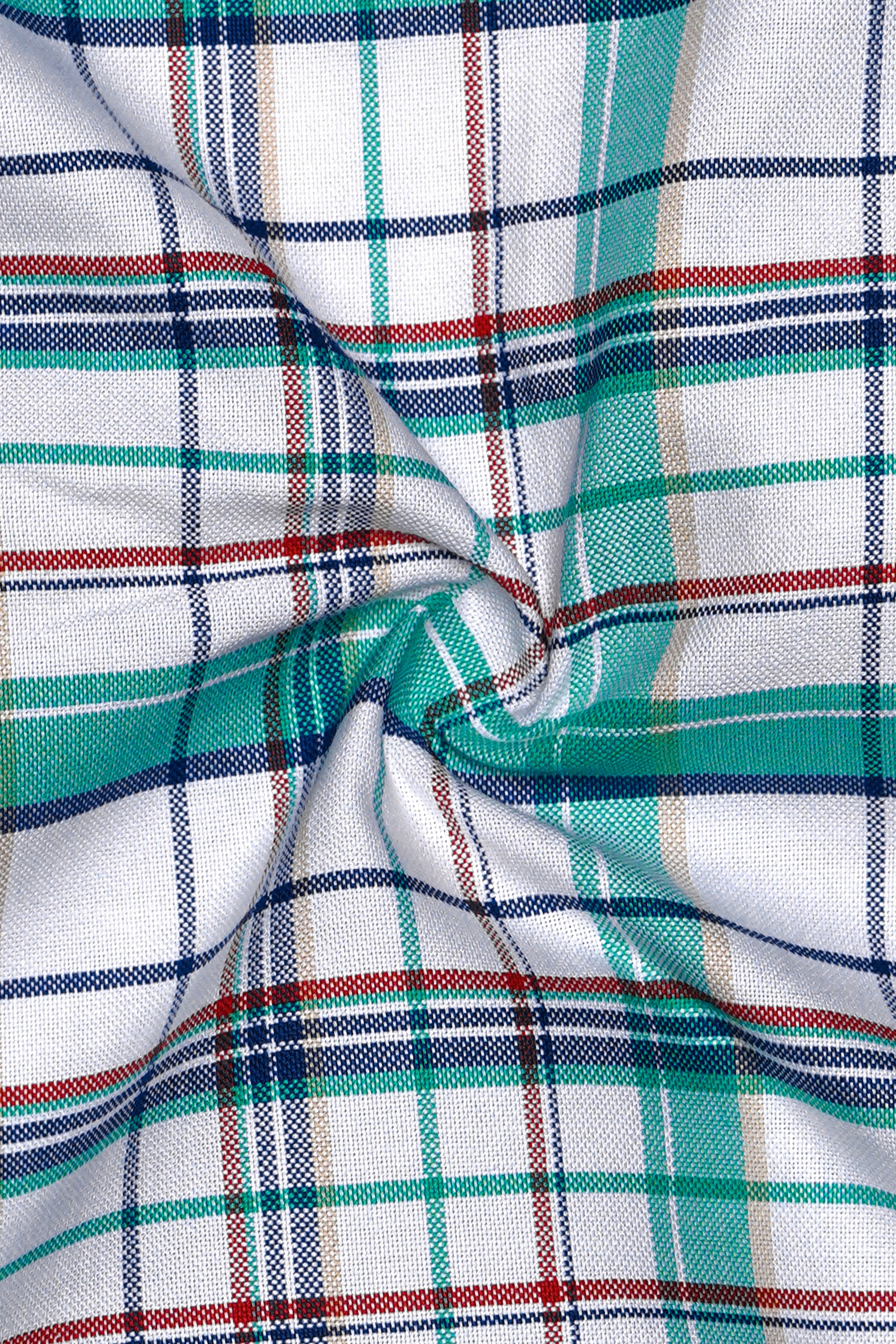 Nautrex-Pelorous Blue And Bright White Plaid Oxford Premium Cotton Semi Formal Shirt