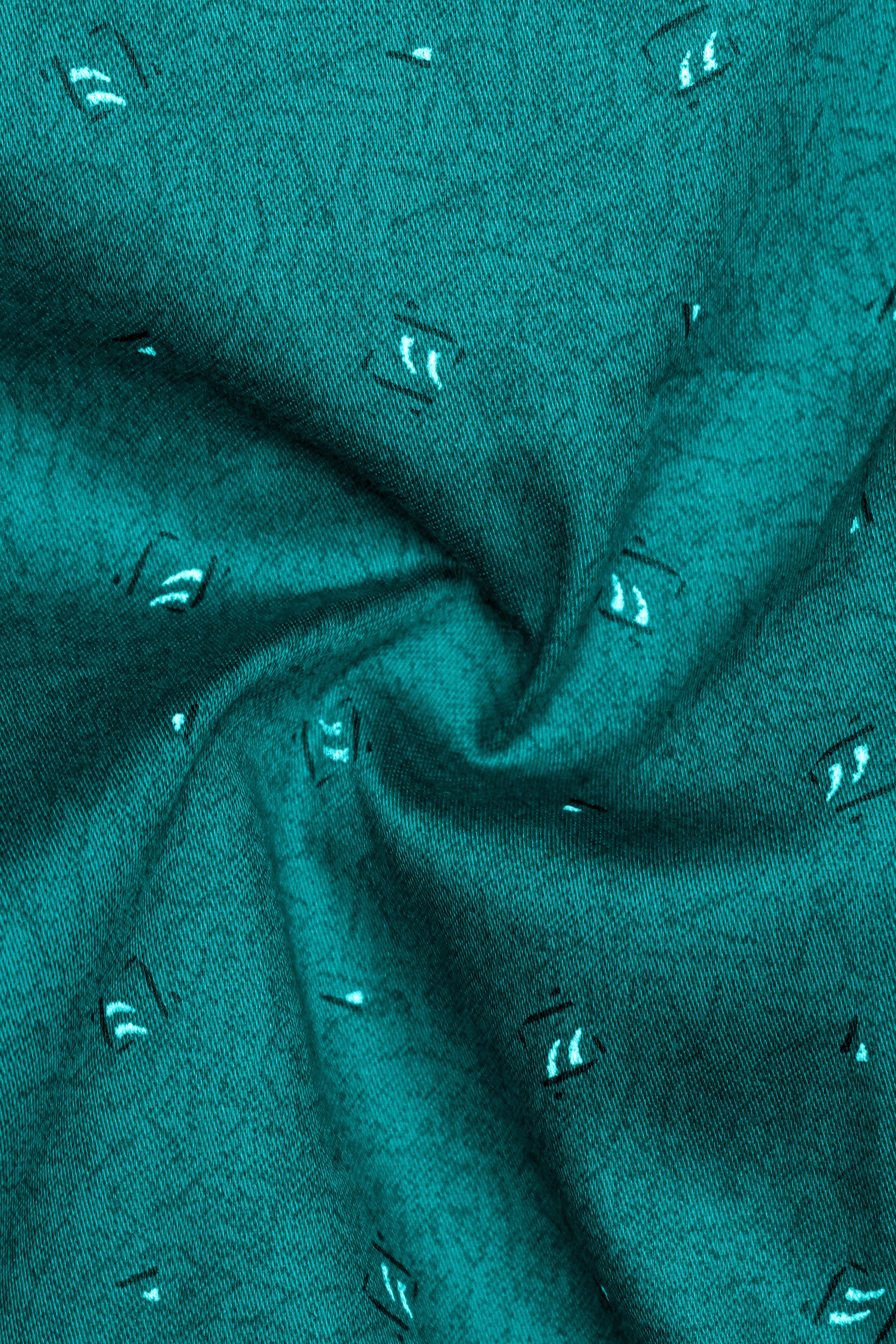 Verique-Surfie Green Printed Subtle Sheen Super Soft Premium Cotton Semi Formal Shirt