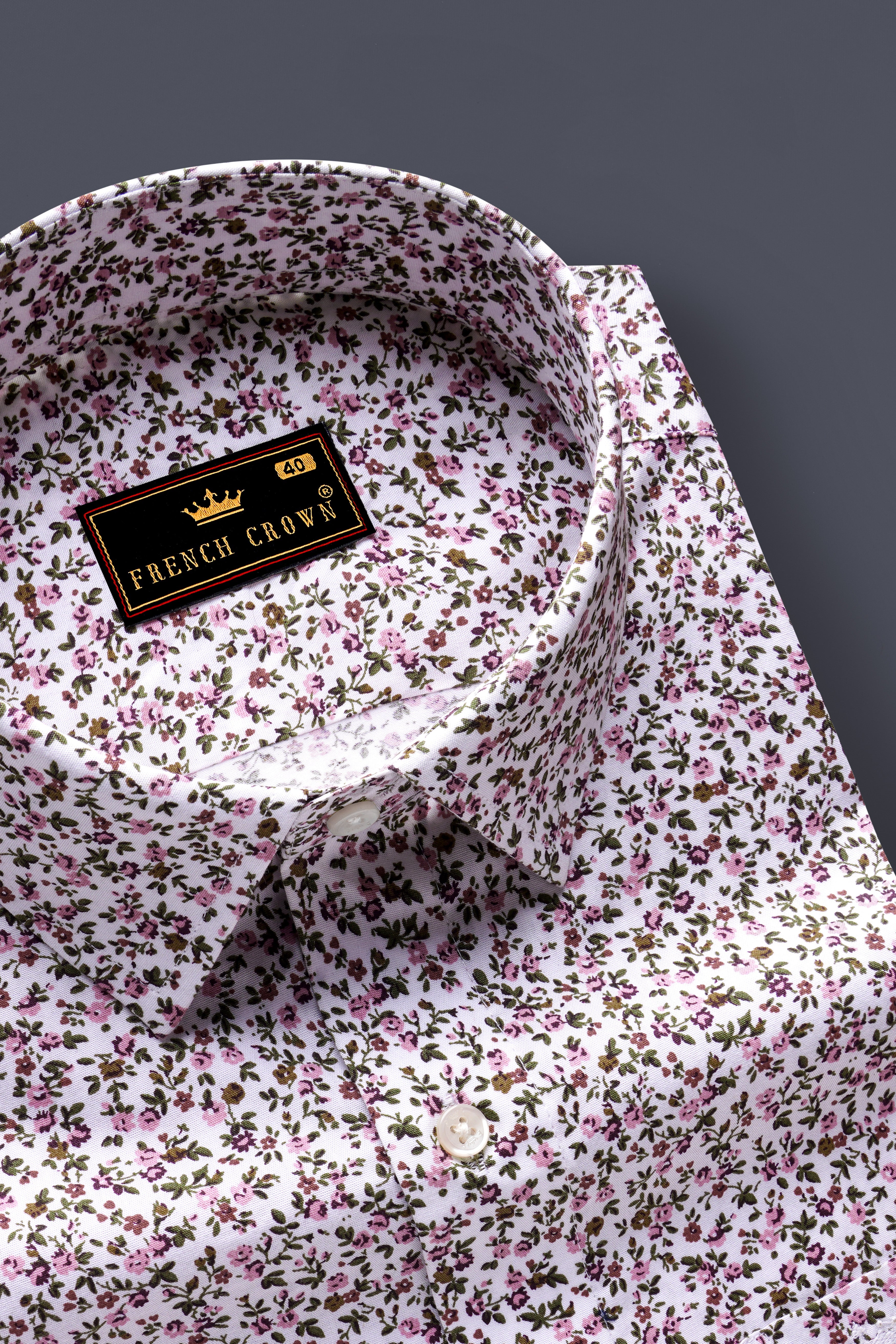 Vivelle-Opera Mauve Pink And Bright White Printed Super Soft Premium Cotton Semi Formal Shirt