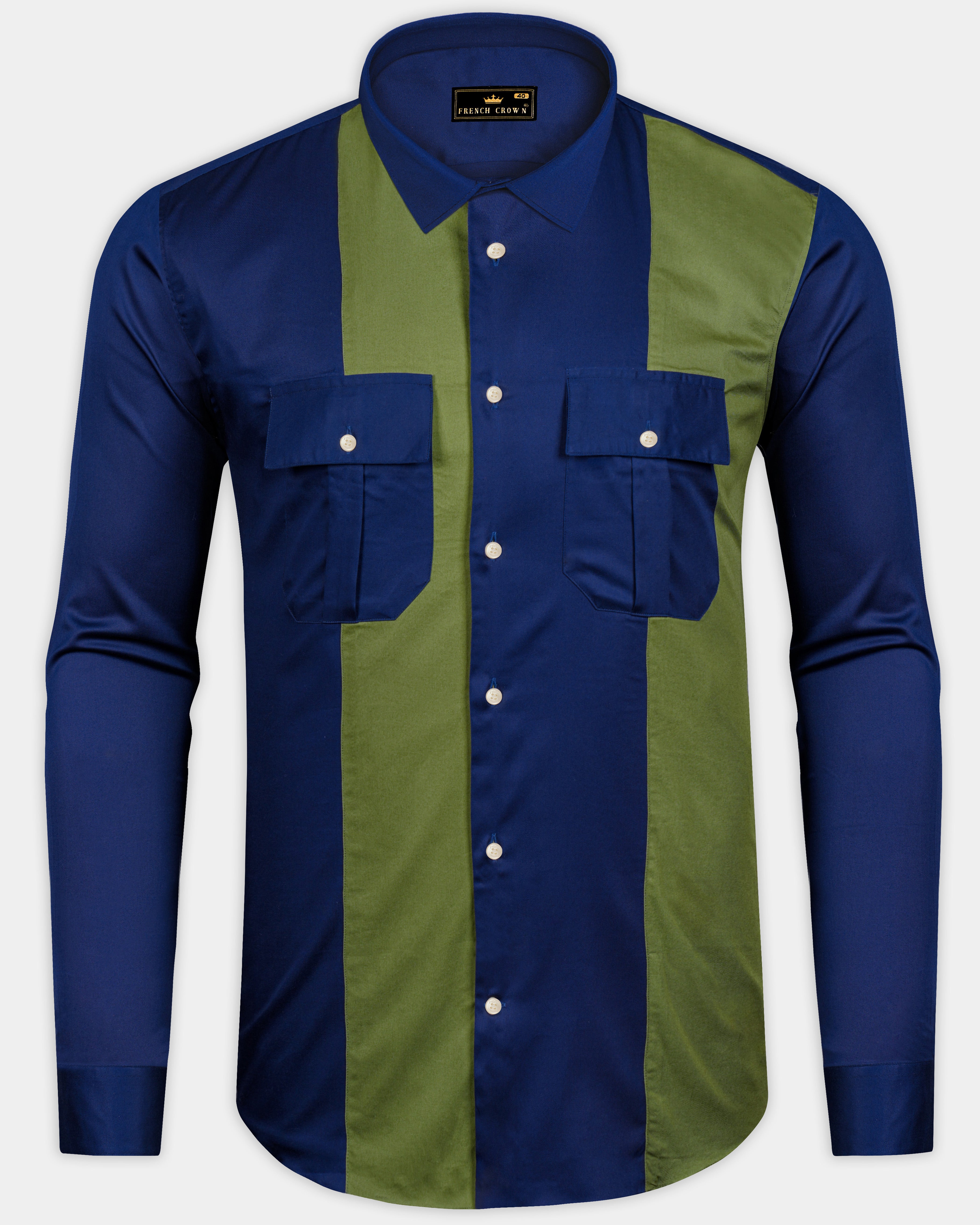 Bluverra-Downriver Blue And Dingley Green Striped Subtle Sheen Super Soft Premium Cotton Casual Designer Shirt Bluverra-Downriver Blue And Dingley Green Striped Subtle Sheen Super Soft Premium Cotton Casual Designer Shirt