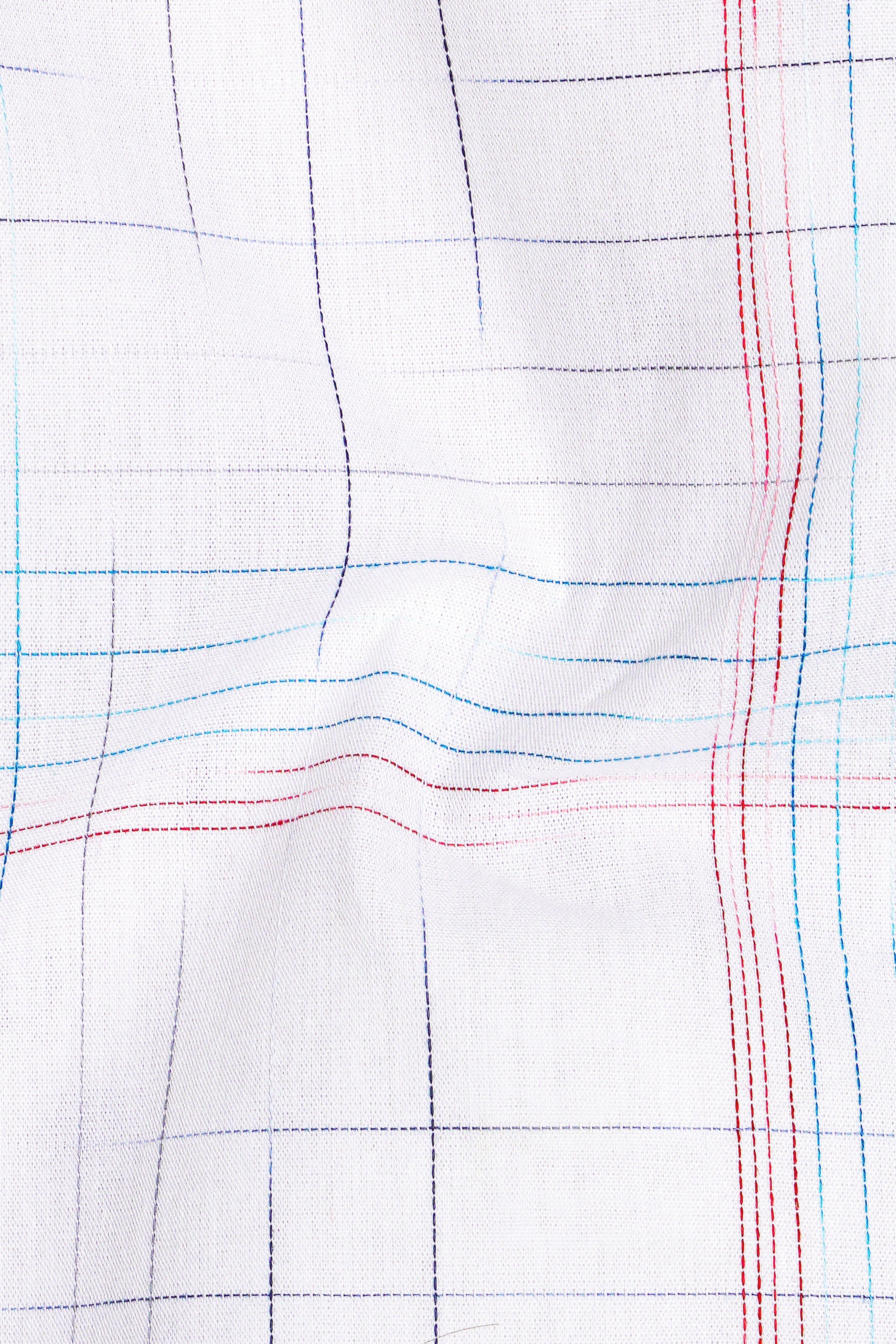 Alberic-Bright White Printed Dobby Textured Premium Giza Cotton Dress Shirt