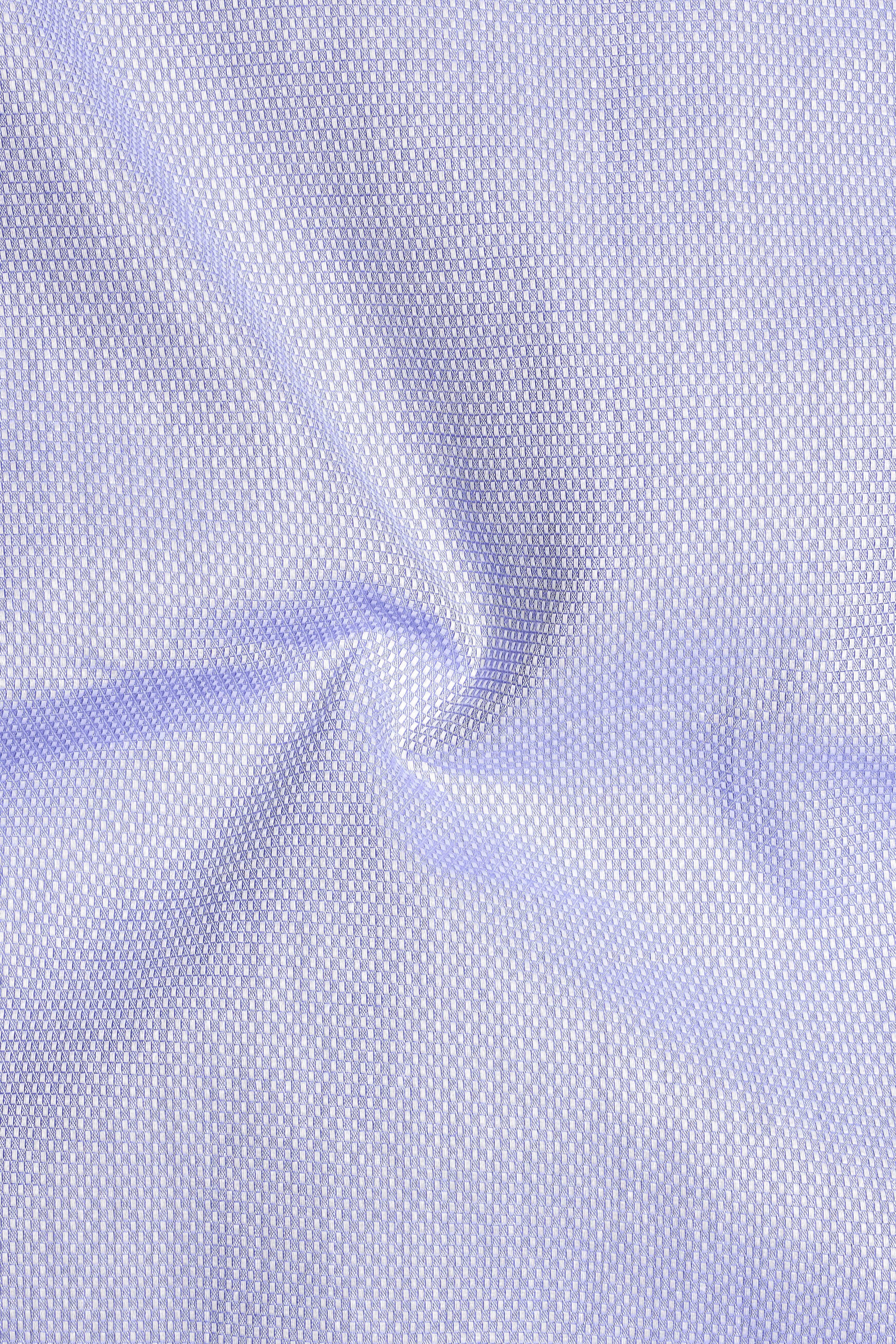 Serein-Perano Blue Dobby Textured Premium Giza Cotton Dress Shirt