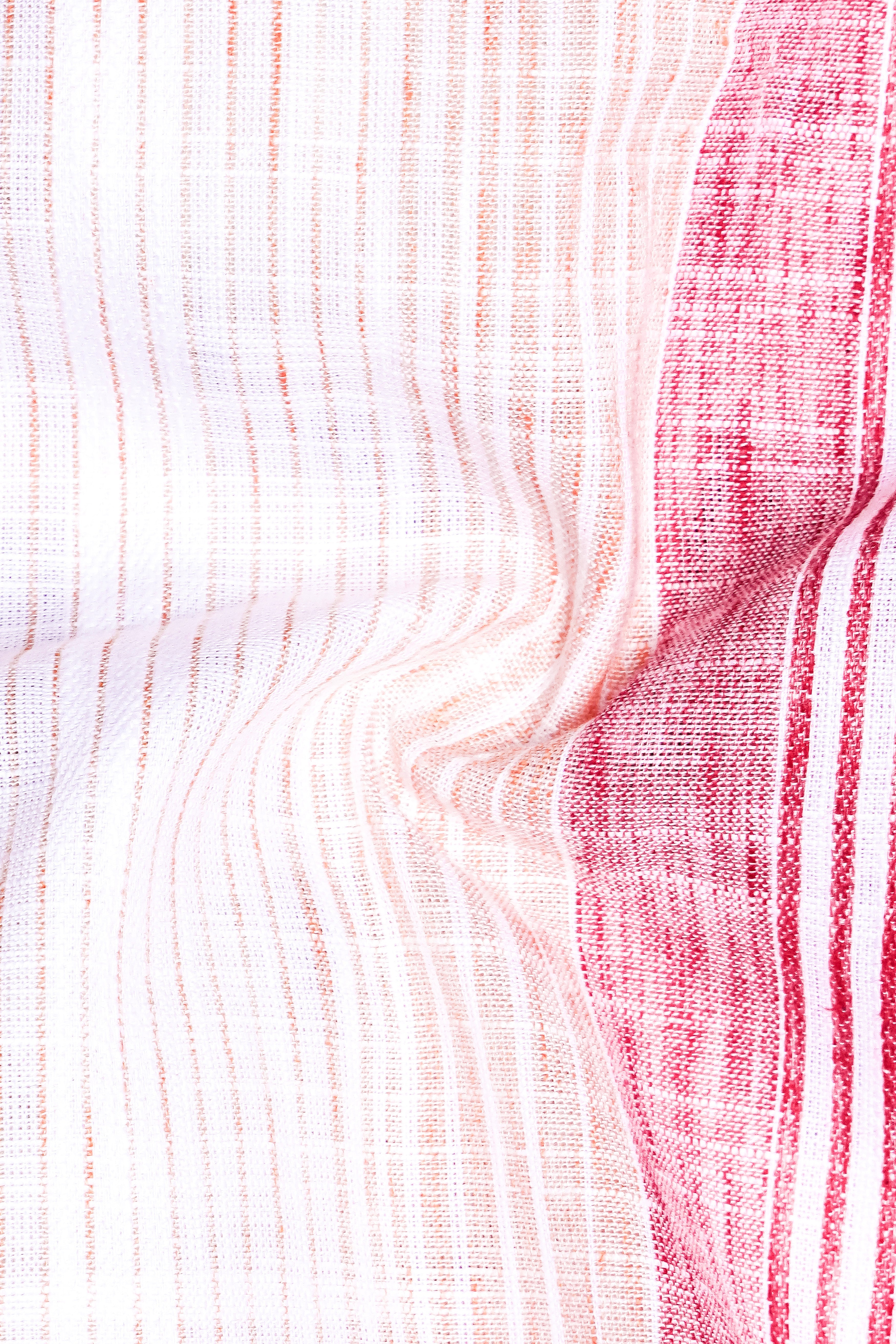 Zaffira-Sherbet Pink Striped Chambray Premium Cotton Semi Formal Shirt