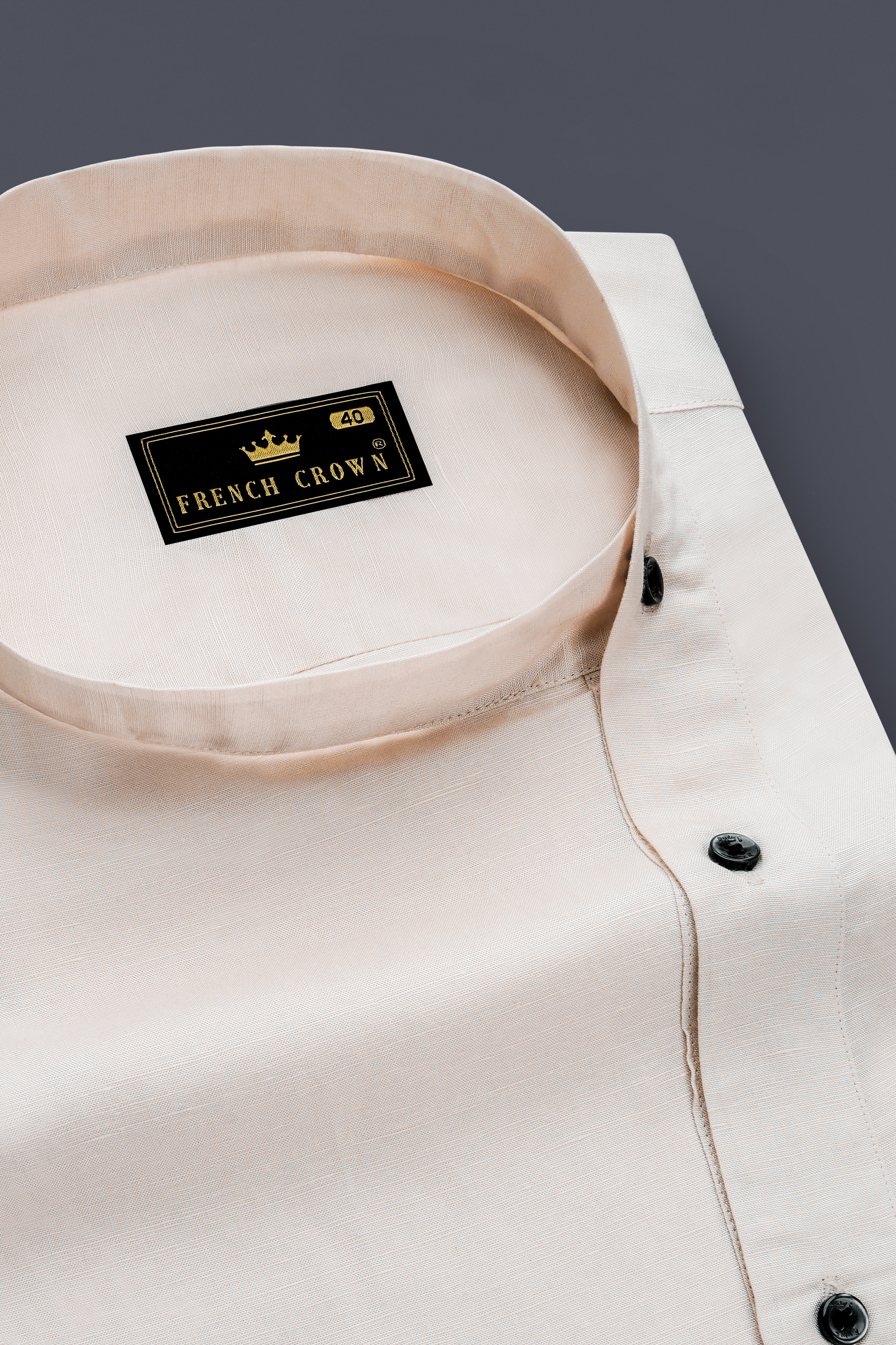 Velisse-Moon Mist Cream Luxurious Linen Casual Designer Shirt
