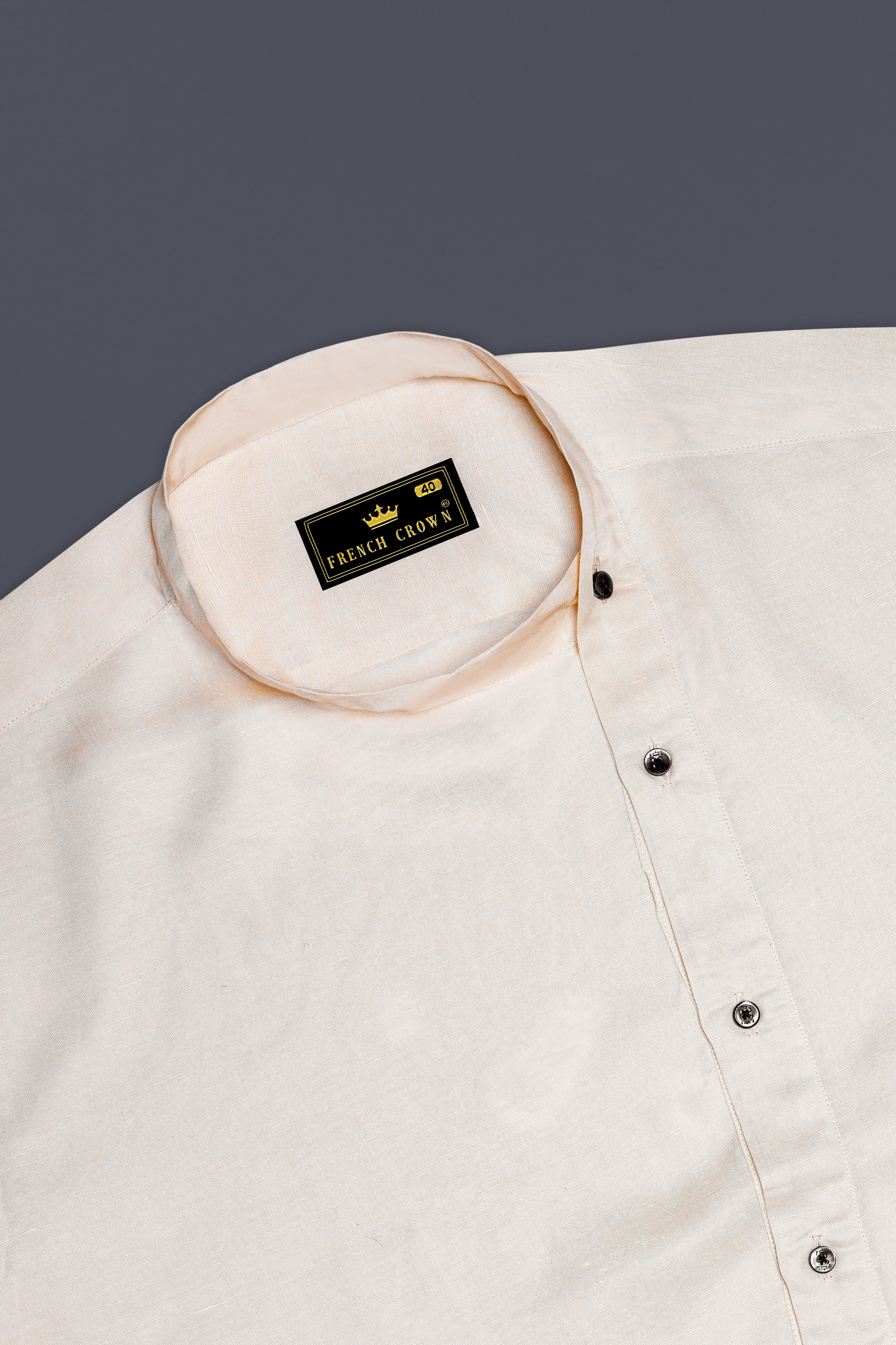 Velisse-Moon Mist Cream Luxurious Linen Casual Designer Shirt