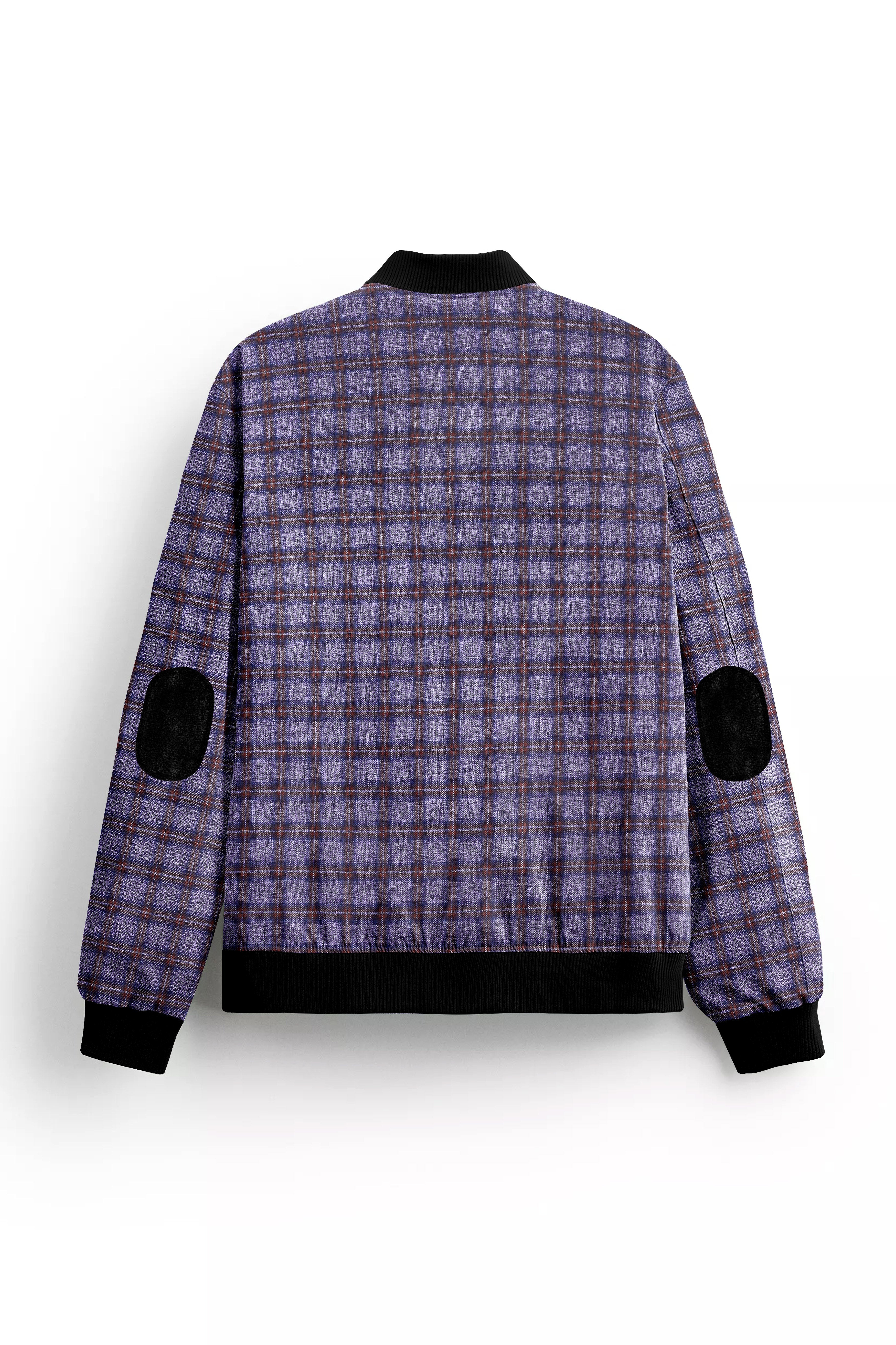 Veltrix-Martini Gray with Potters Brown Plaid Bomber Jacket