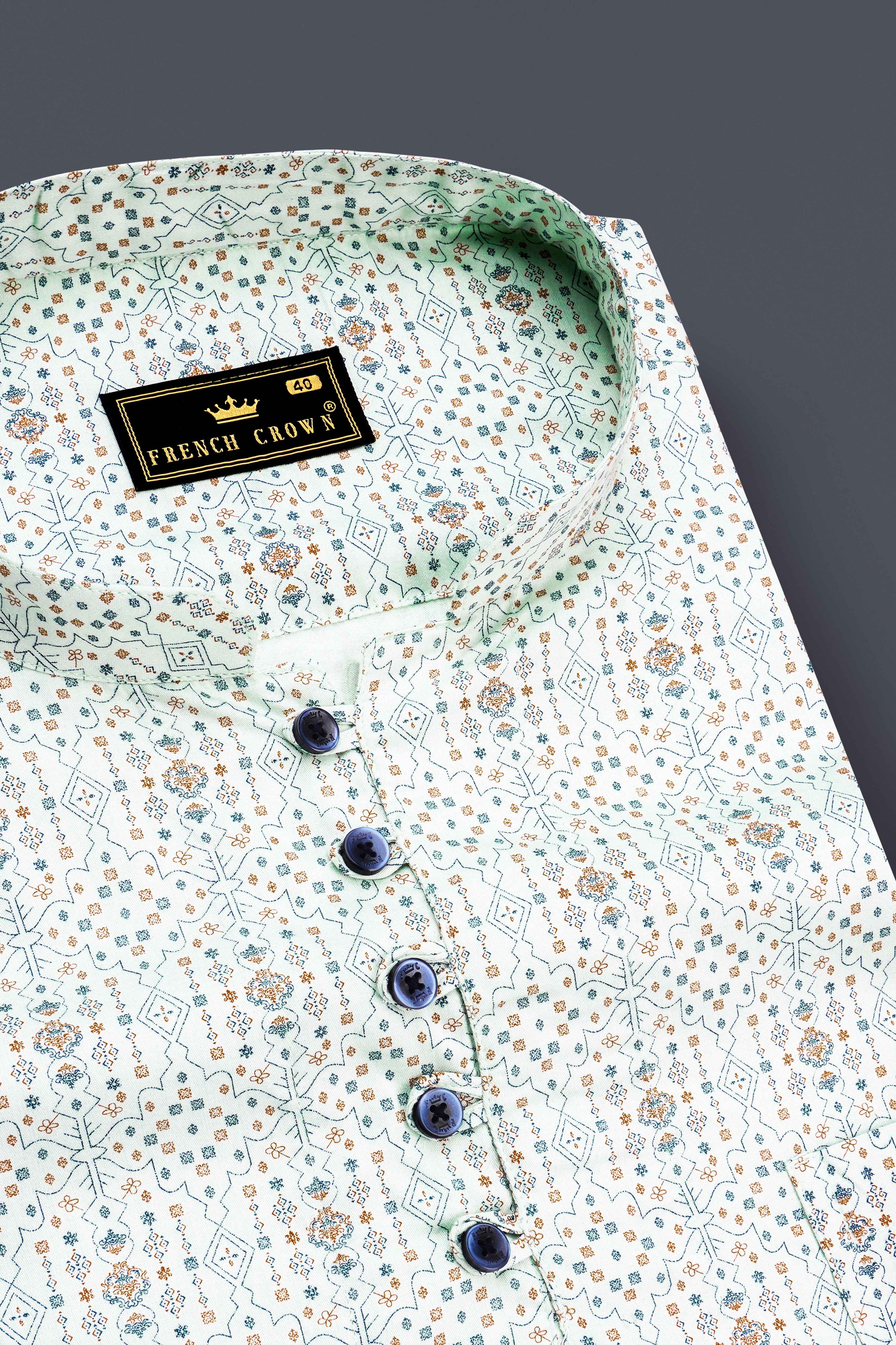Mistique-Sea Mist Green Printed Subtle Sheen Super Soft Premium Cotton Casual Shirt