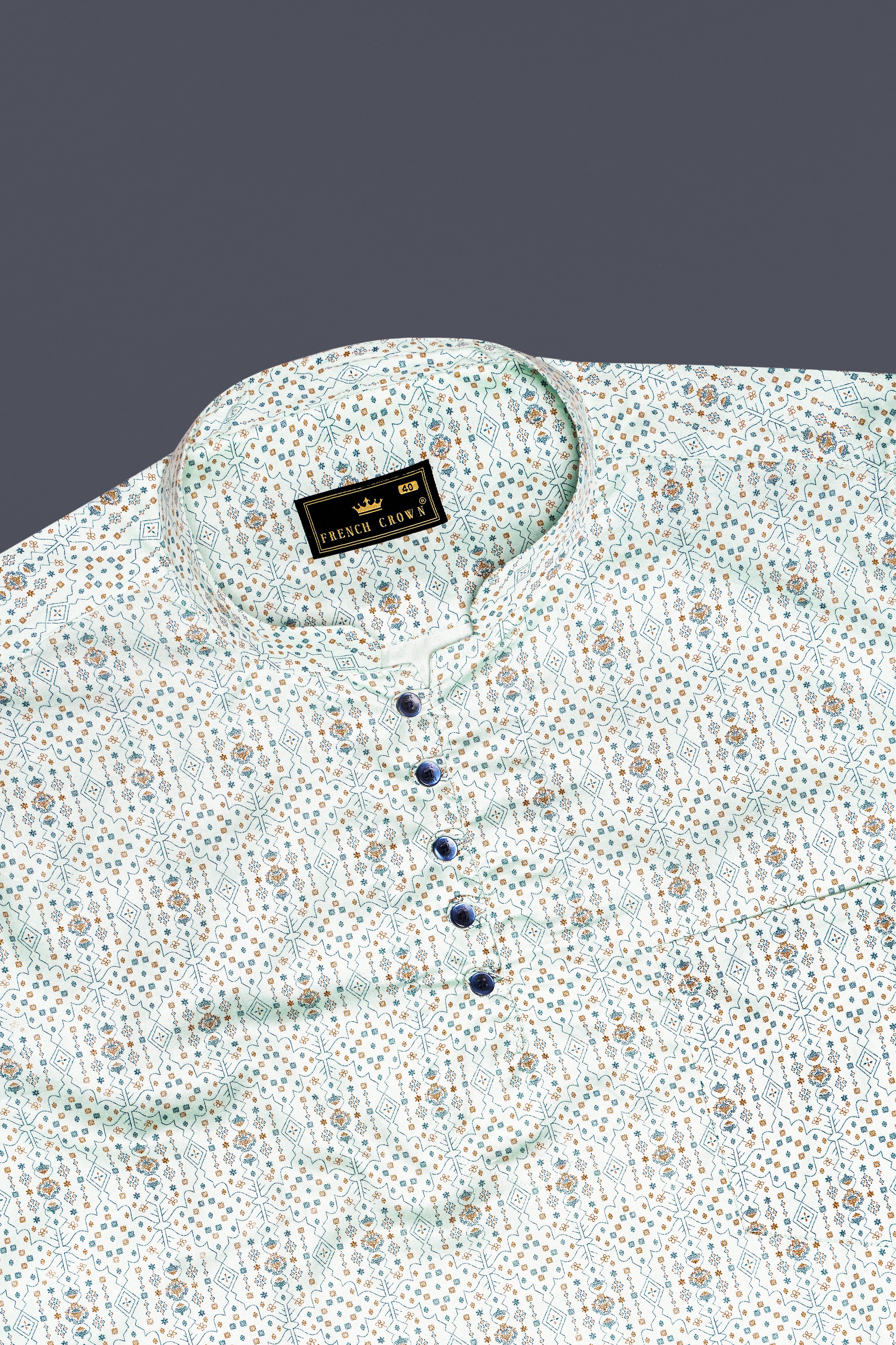 Mistique-Sea Mist Green Printed Subtle Sheen Super Soft Premium Cotton Casual Shirt